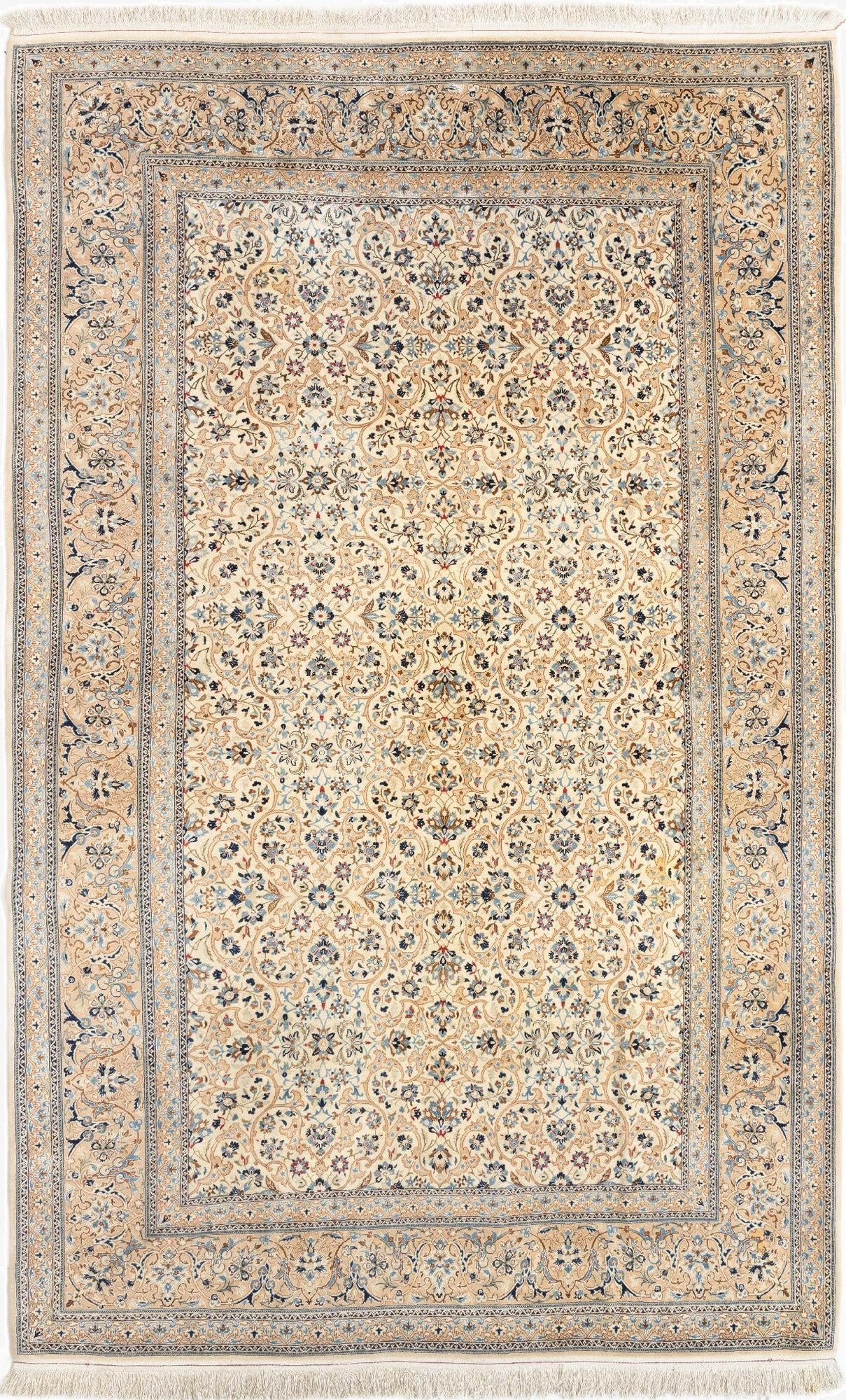  5' 7 x 9' 2  Hand Knotted Nain Rug