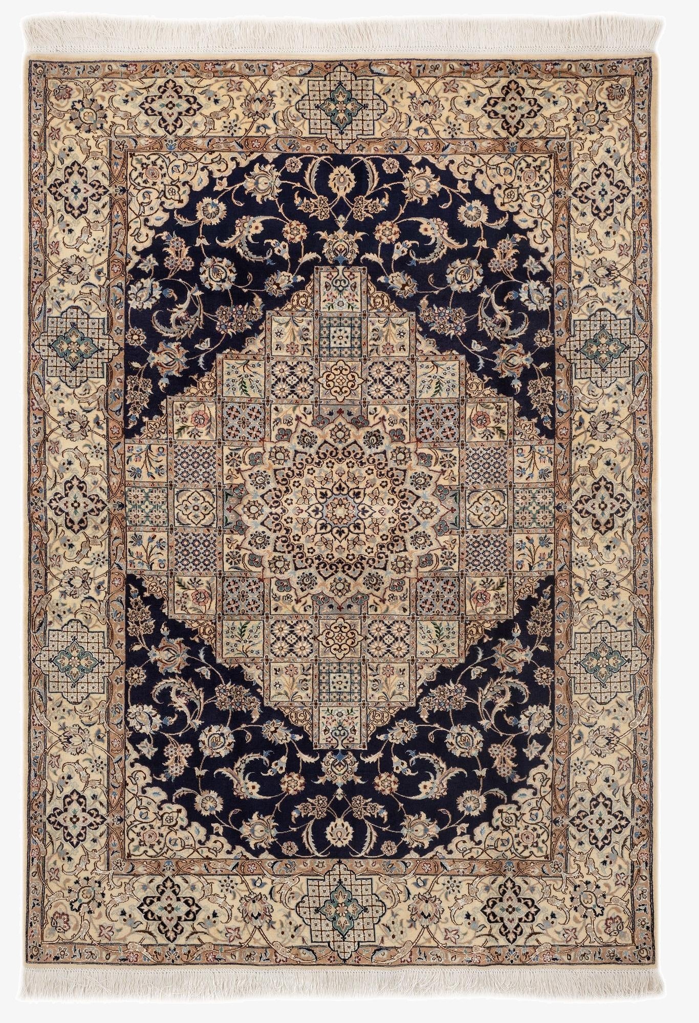  4' 2 x 5' 11  Hand Knotted Nain Persian Rug