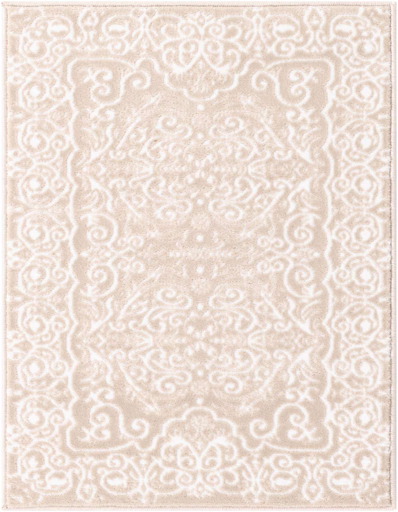 A 2x3 rectangular Nepal Collection rug in shades of brown and ivory, featuring a textured traditional floral pattern.