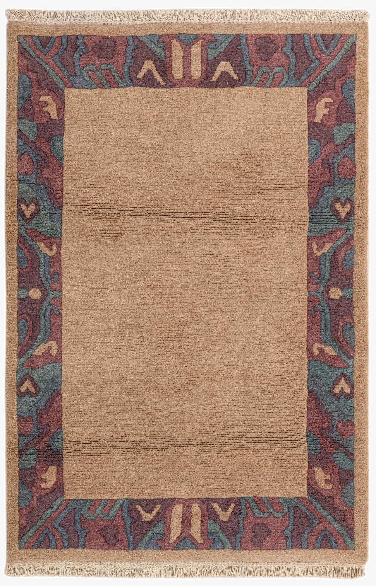  4' x 5' 9  Hand Knotted Nepal Wool Rug