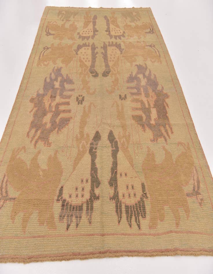Detail image of  6' 9 x 10'  Hand Knotted Oushak Wool Rug