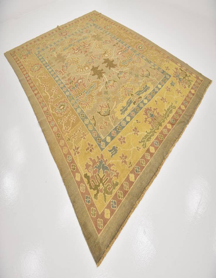 Detail image of  9' 6 x 13'  Hand Knotted Oushak Wool Rug