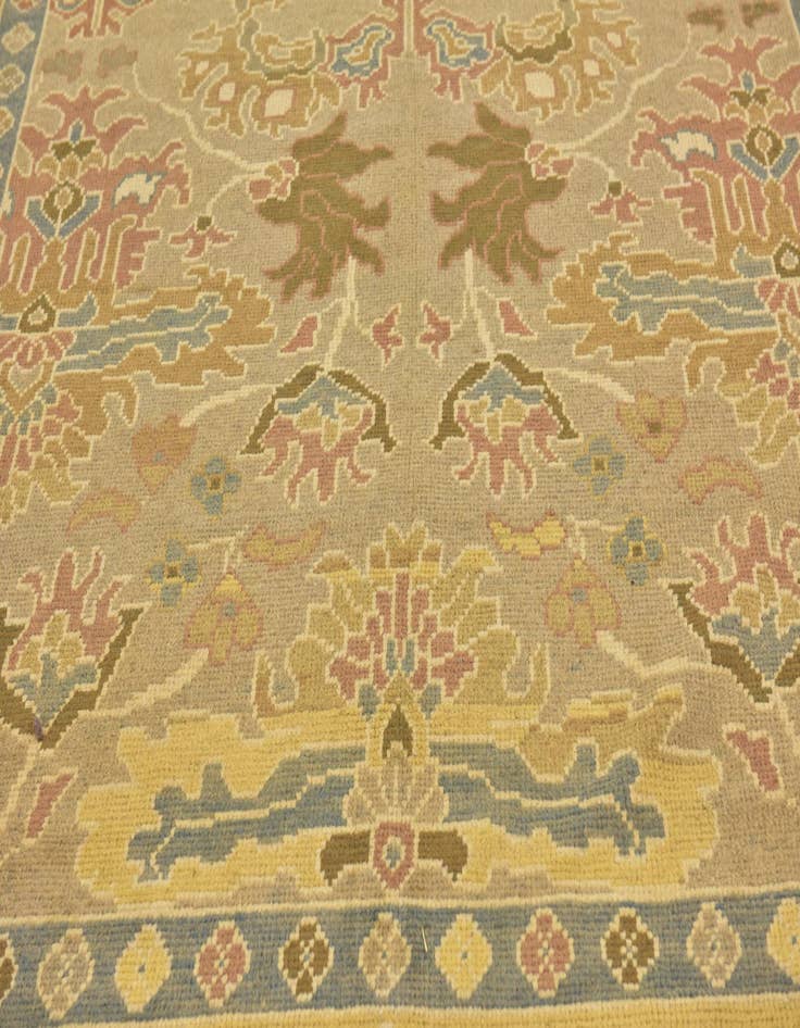 Detail image of  9' 6 x 13'  Hand Knotted Oushak Wool Rug