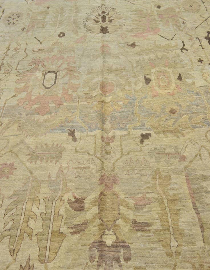 Detail image of  11' x 15' 7  Hand Knotted Oushak Wool Rug
