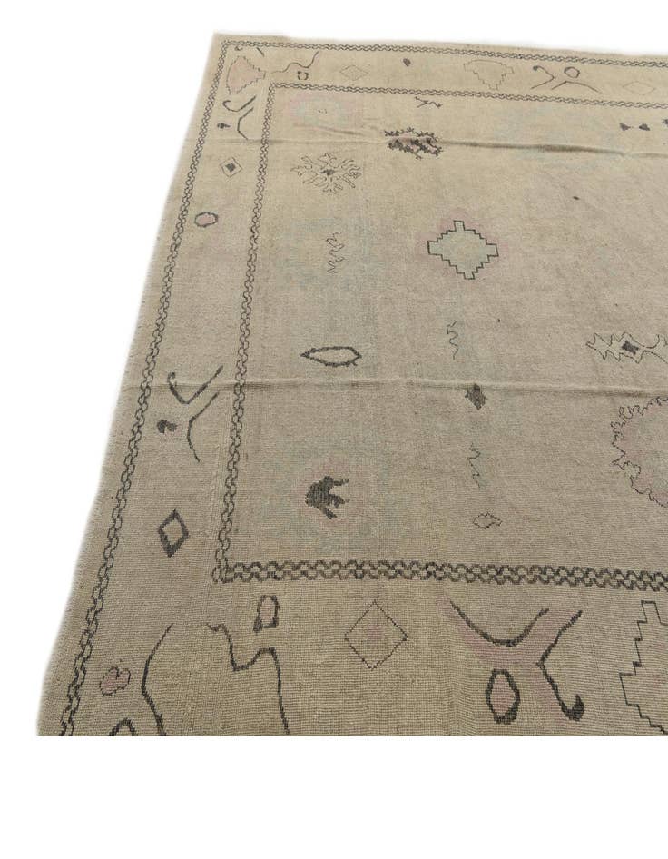 Detail image of  9' 5 x 11' 5  Hand Knotted Oushak Wool Rug