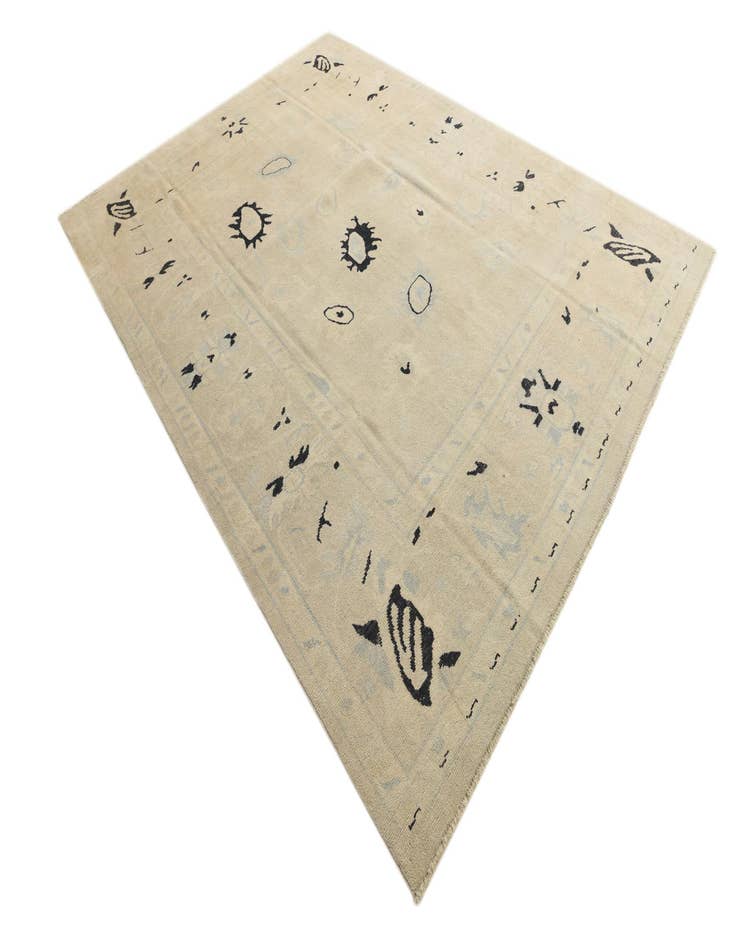 Detail image of  8' 10 x 12'  Hand Knotted Oushak Wool Rug