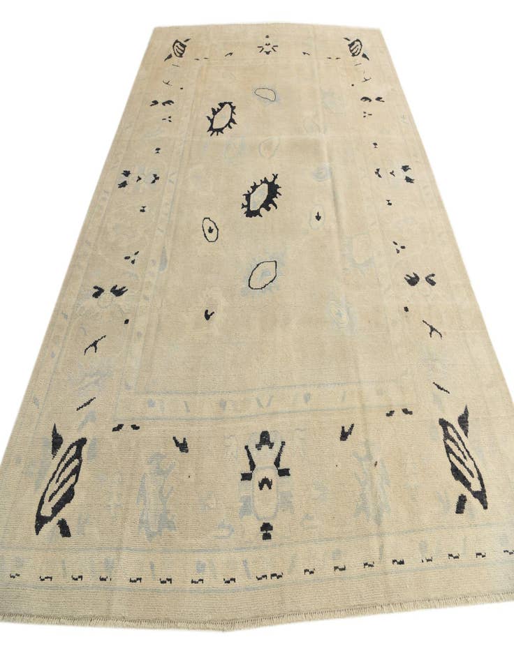 Detail image of  8' 10 x 12'  Hand Knotted Oushak Wool Rug