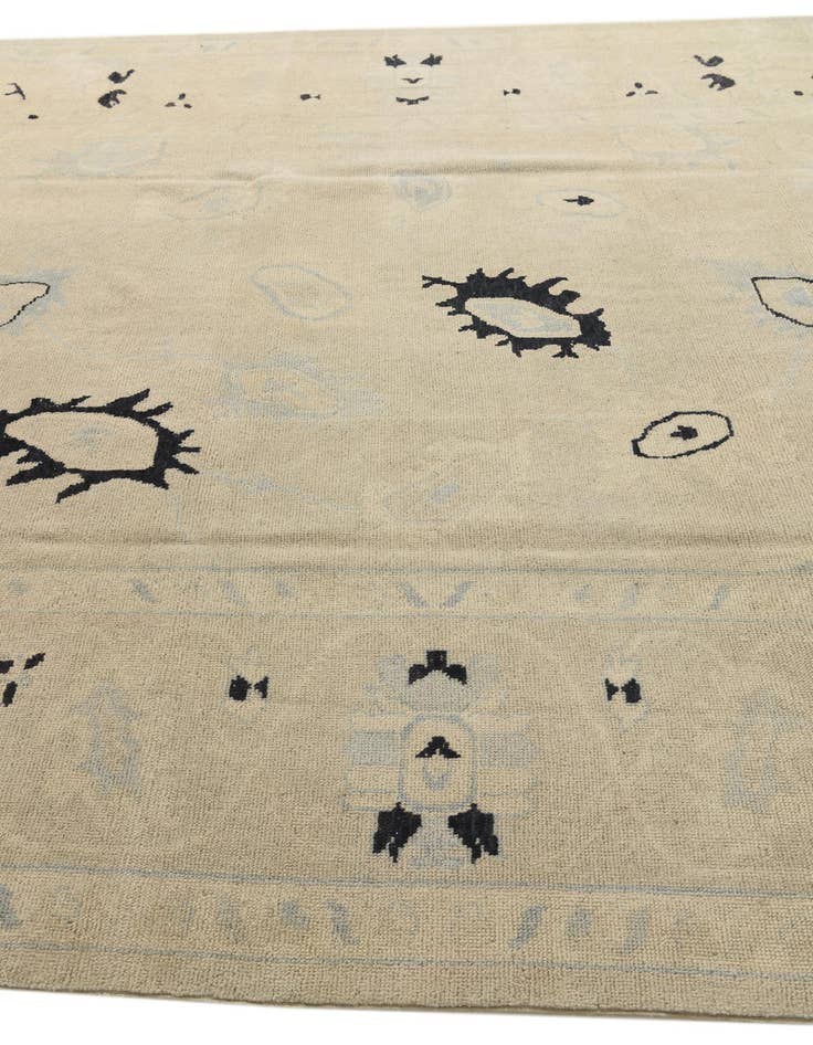 Detail image of  8' 10 x 12'  Hand Knotted Oushak Wool Rug