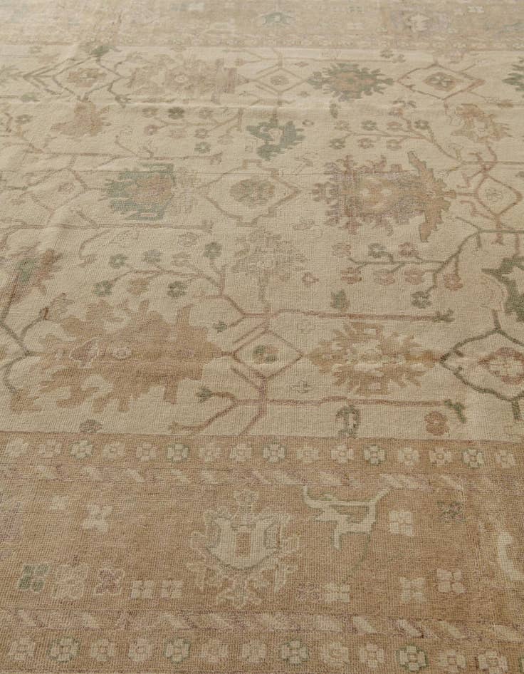 Detail image of  9' 2 x 12' 2  Hand Knotted Oushak Wool Rug