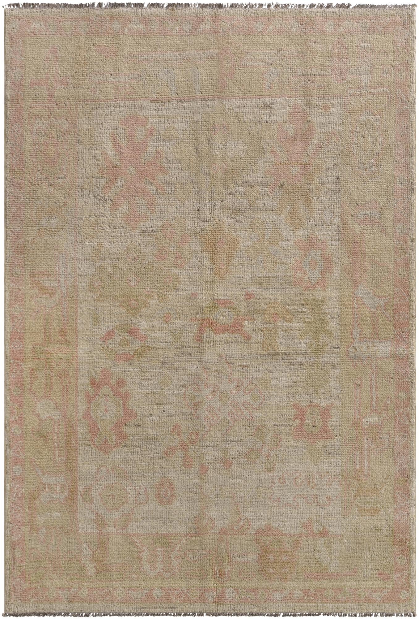 4' 3 x 6' 3 Hand Knotted Oushak Wool Rug