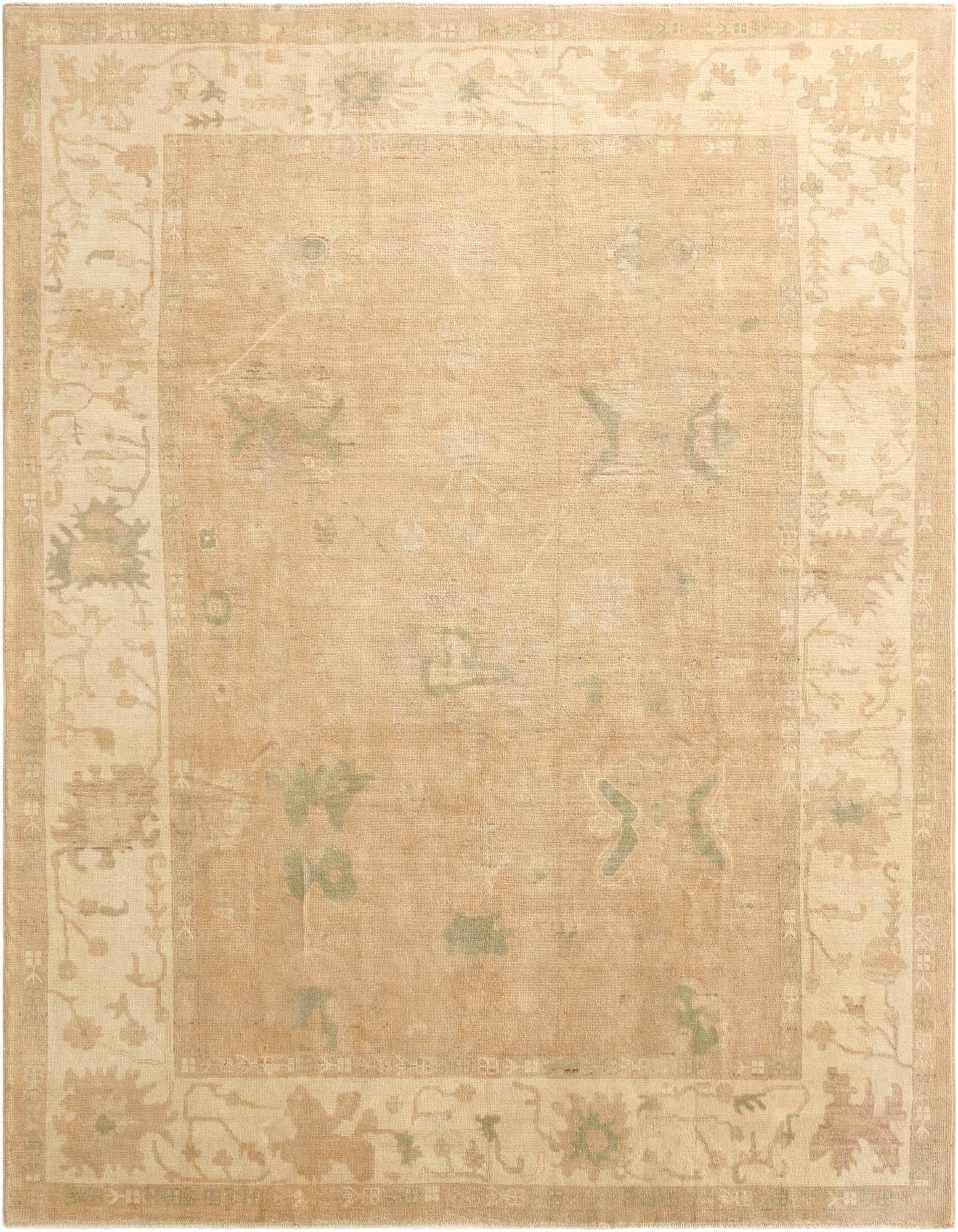 9' 4 x 12' Hand Knotted Oushak Wool Rug