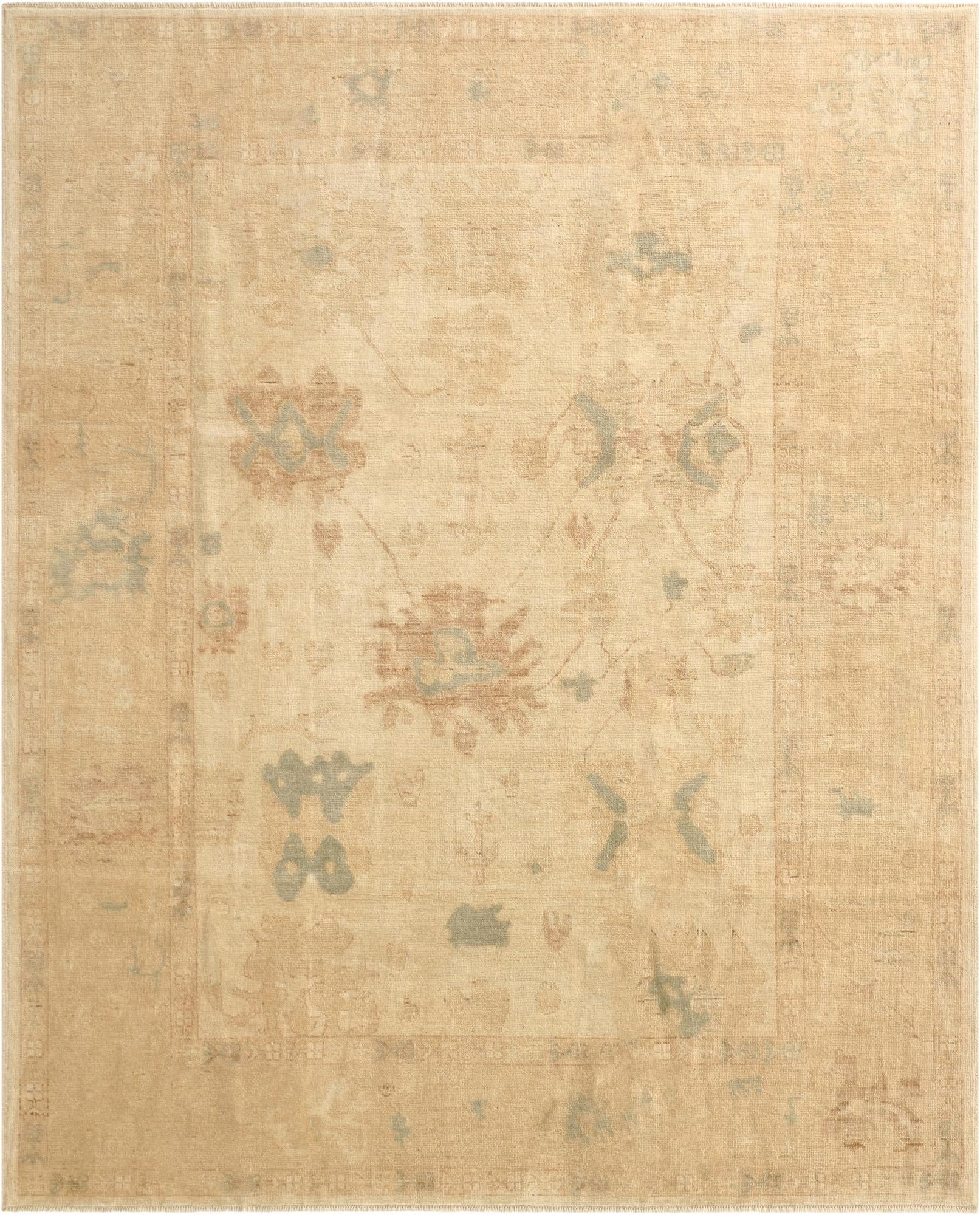 8' 1 x 9' 11 Hand Knotted Oushak Wool Rug