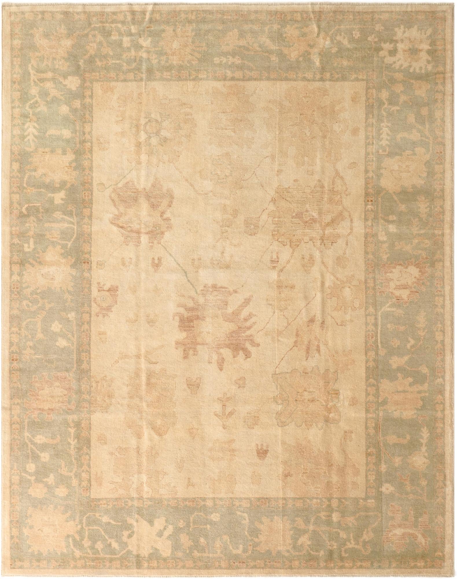 9' 2 x 11' 10 Hand Knotted Oushak Wool Rug