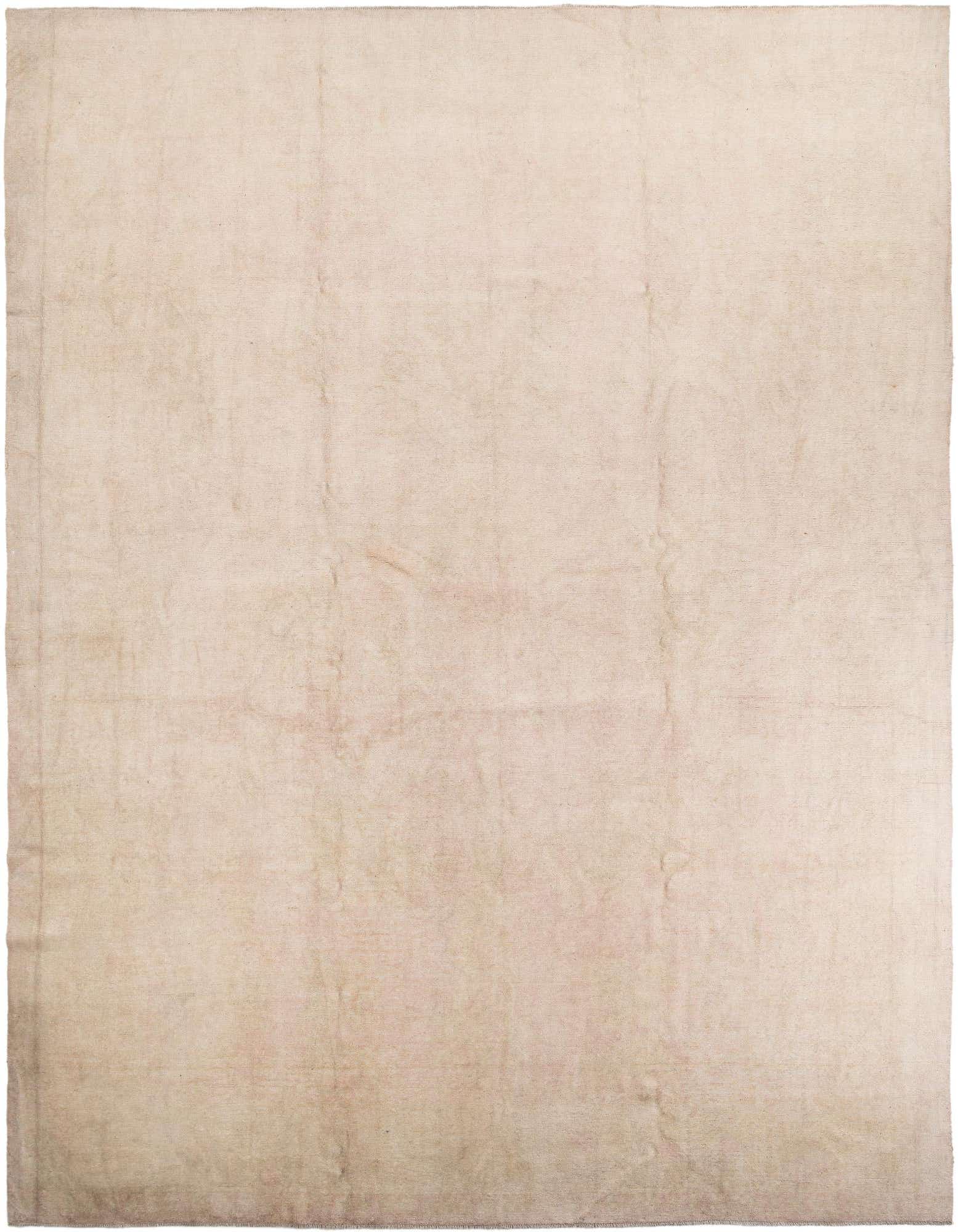 A large 12x15 rectangular modern Oushak rug in varying shades of brown and tan, made of 100% wool.