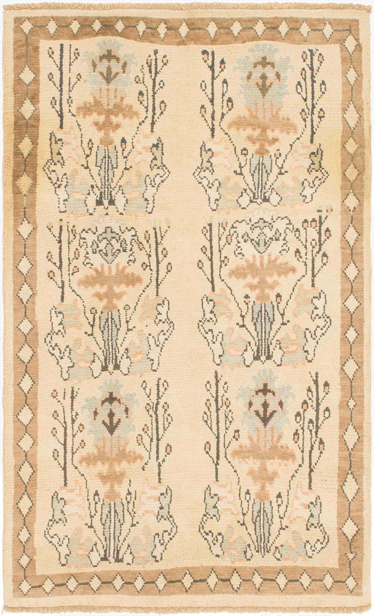  4' 6 x 7' 4  Hand Knotted Oushak Wool Rug