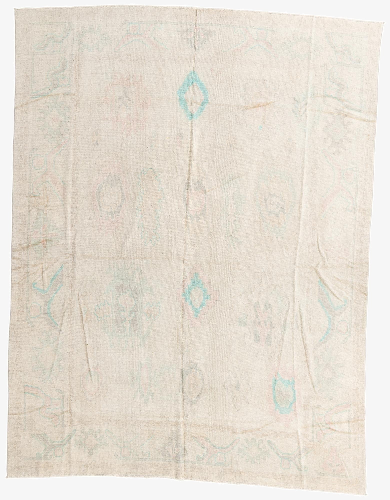  9' x 11' 5  Hand Knotted Oushak Wool Rug