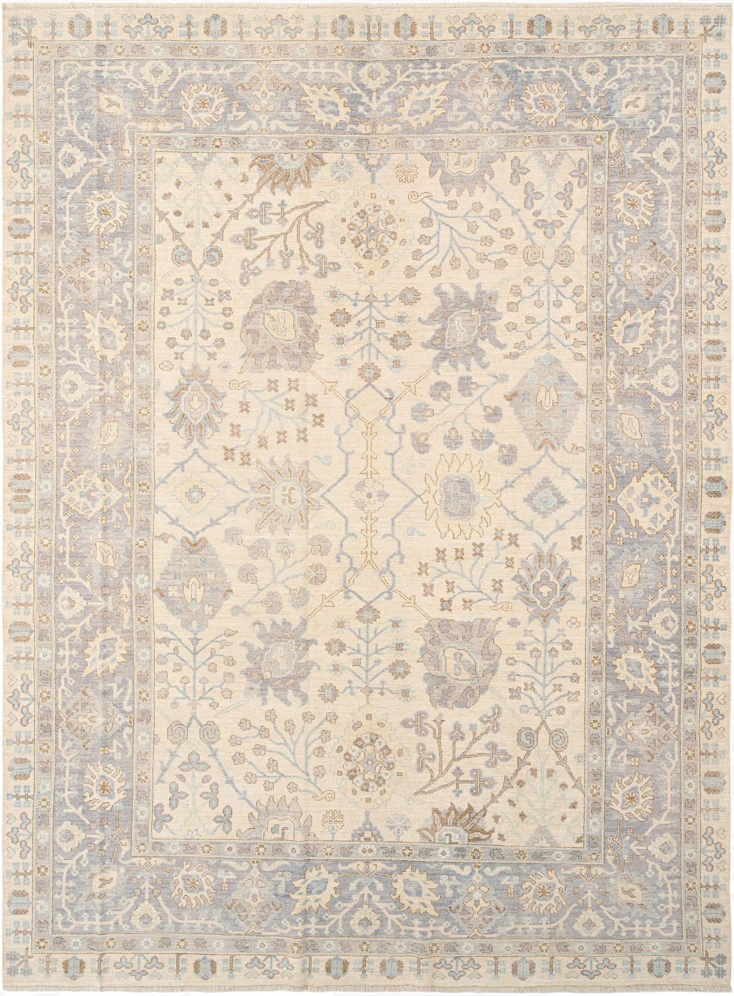  9' 1 x 12' 1  Hand Knotted Oushak Rug