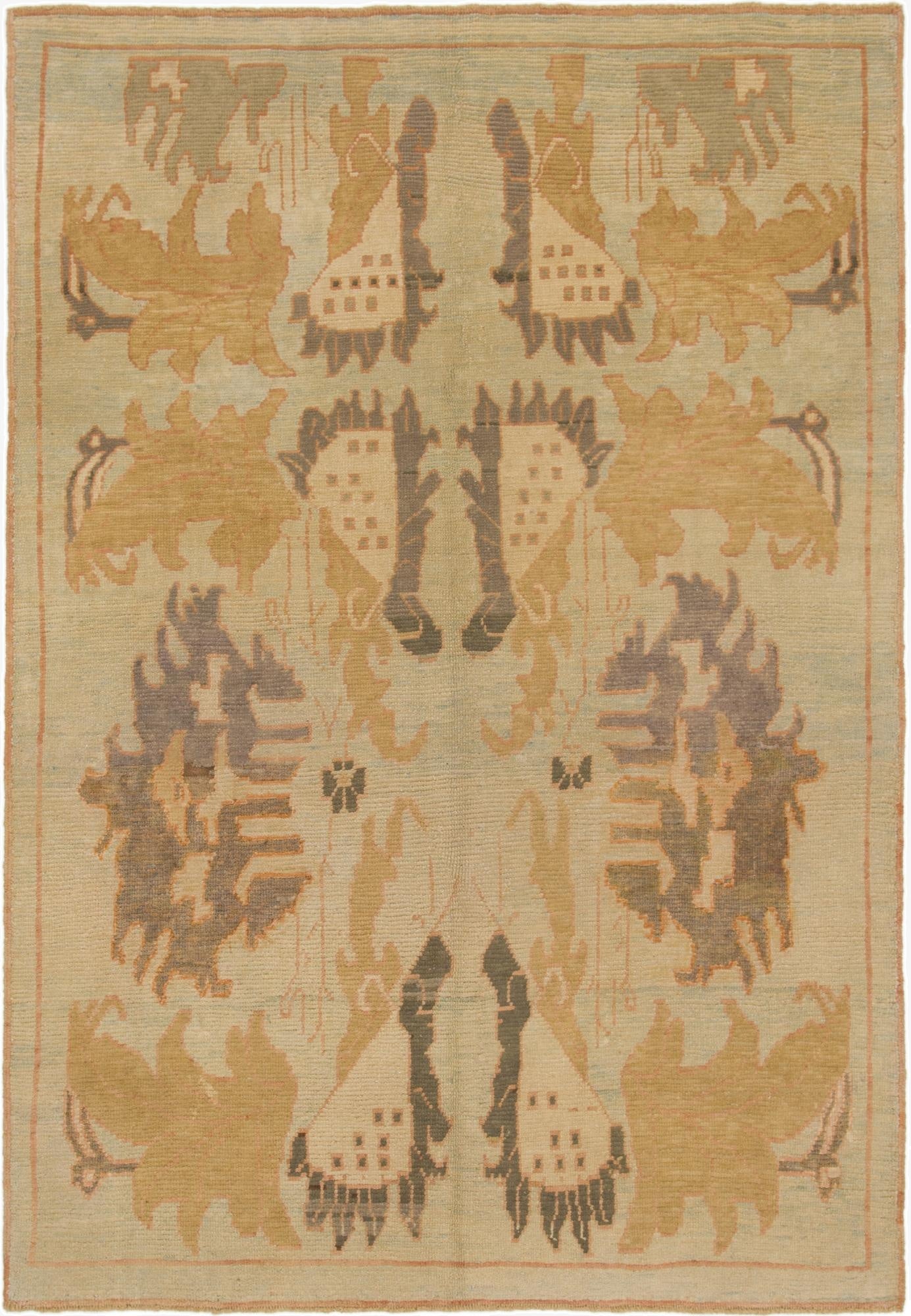  6' 9 x 10'  Hand Knotted Oushak Wool Rug