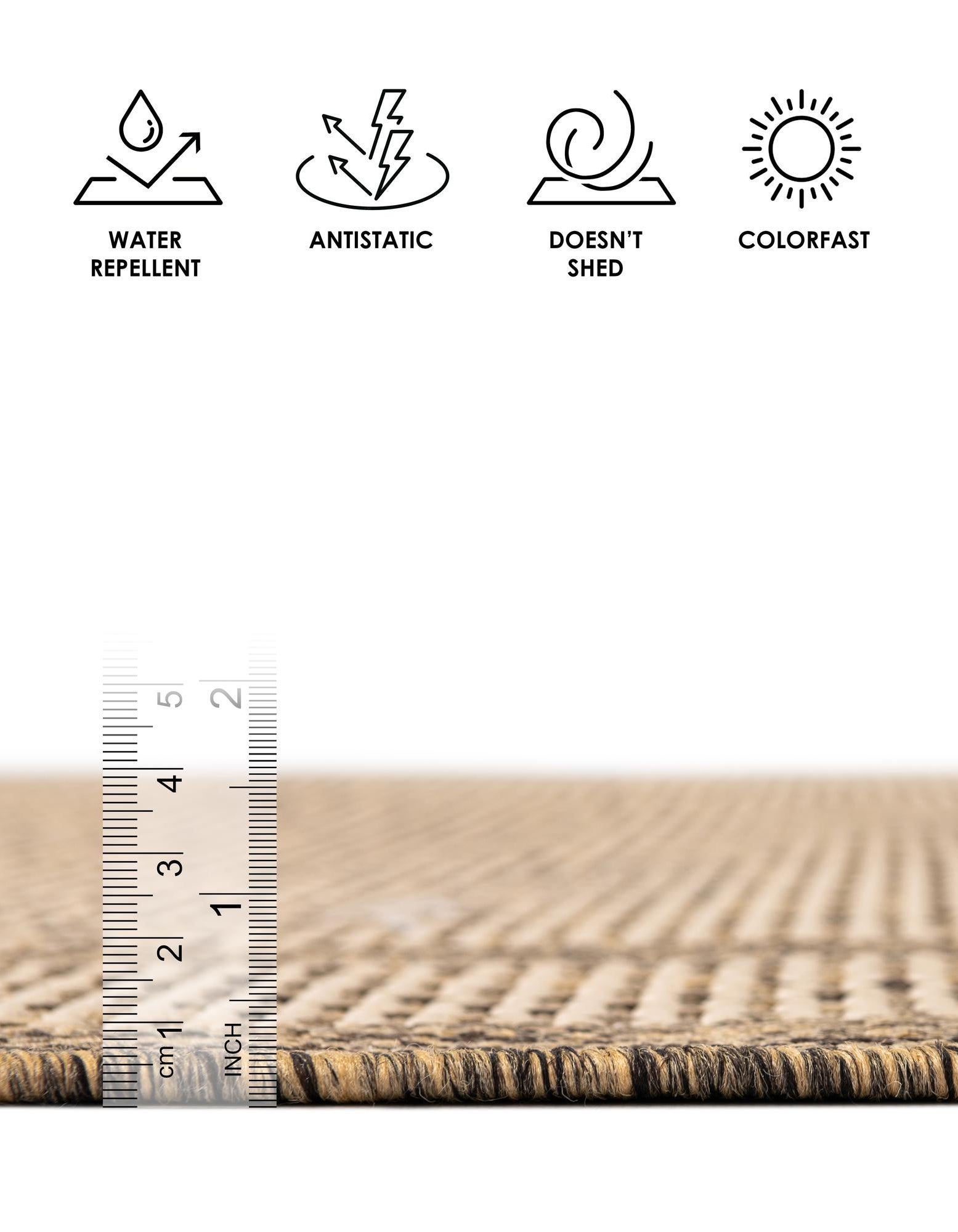 Beige 2' 2 x 3' Border Outdoor Rug | Rugs.com