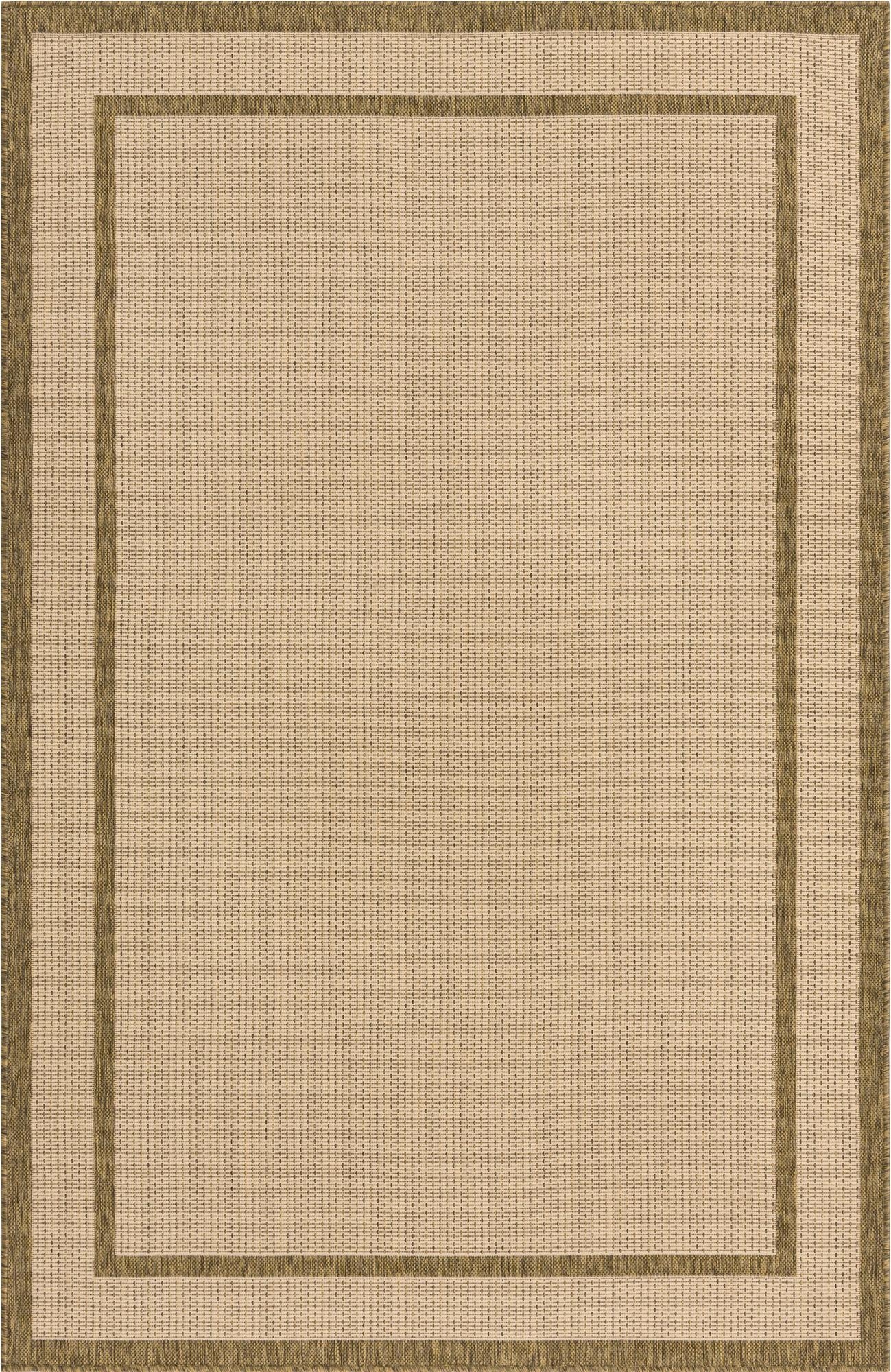  5' 3 x 8'  Washable Border Indoor / Outdoor Rug