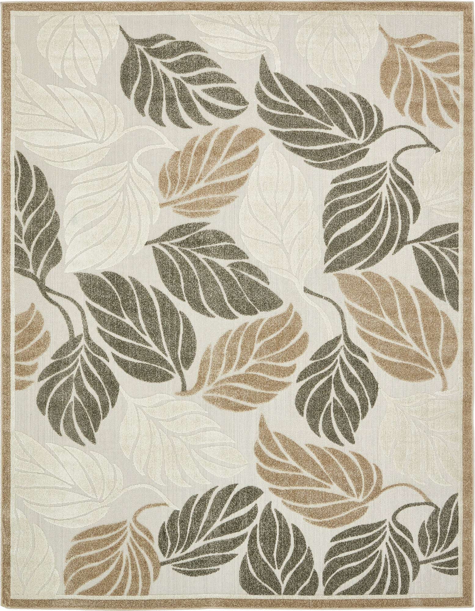 Primary image  8' x 10'  Washable Botanical Indoor / Outdoor Rug