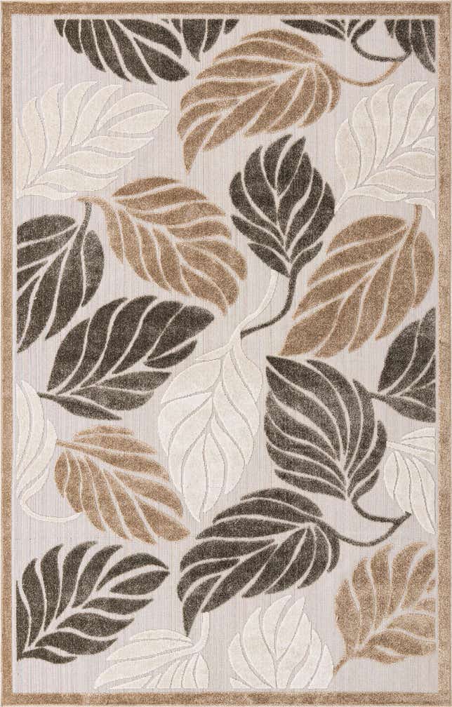 Beige 6' x 9' Botanical Indoor / Outdoor Rug | Rugs.com