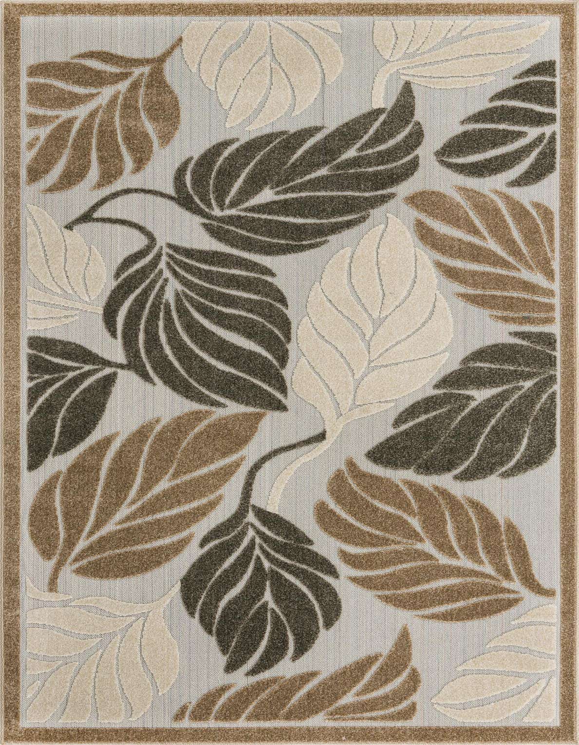 Primary image  5' x 8'  Washable Botanical Indoor / Outdoor Rug