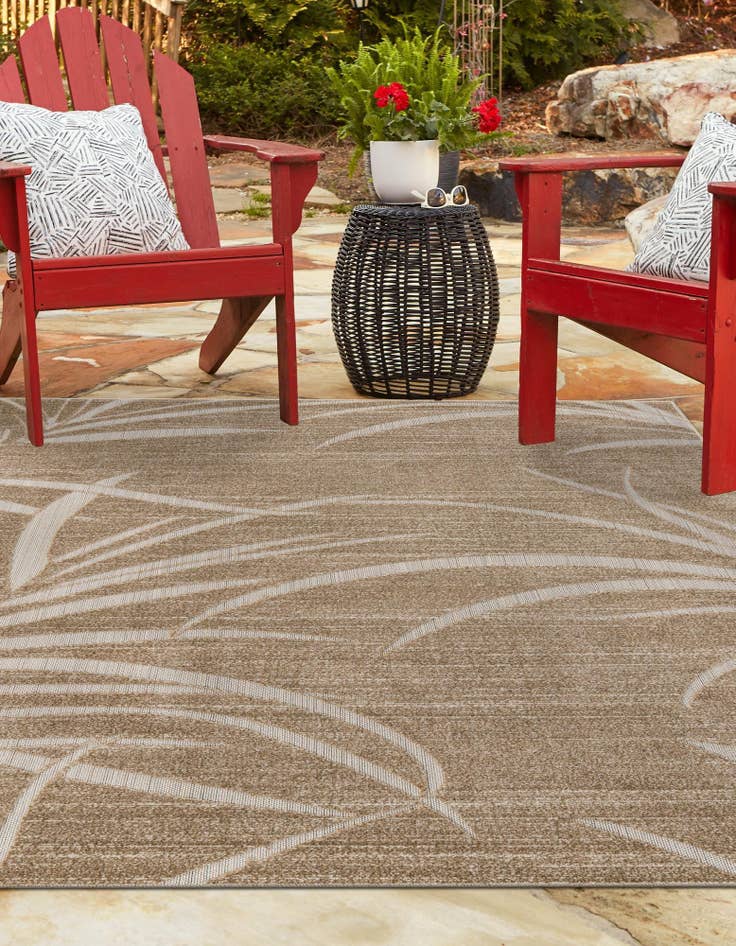 Detail image of  4' x 6'  Washable Botanical Indoor / Outdoor Rug