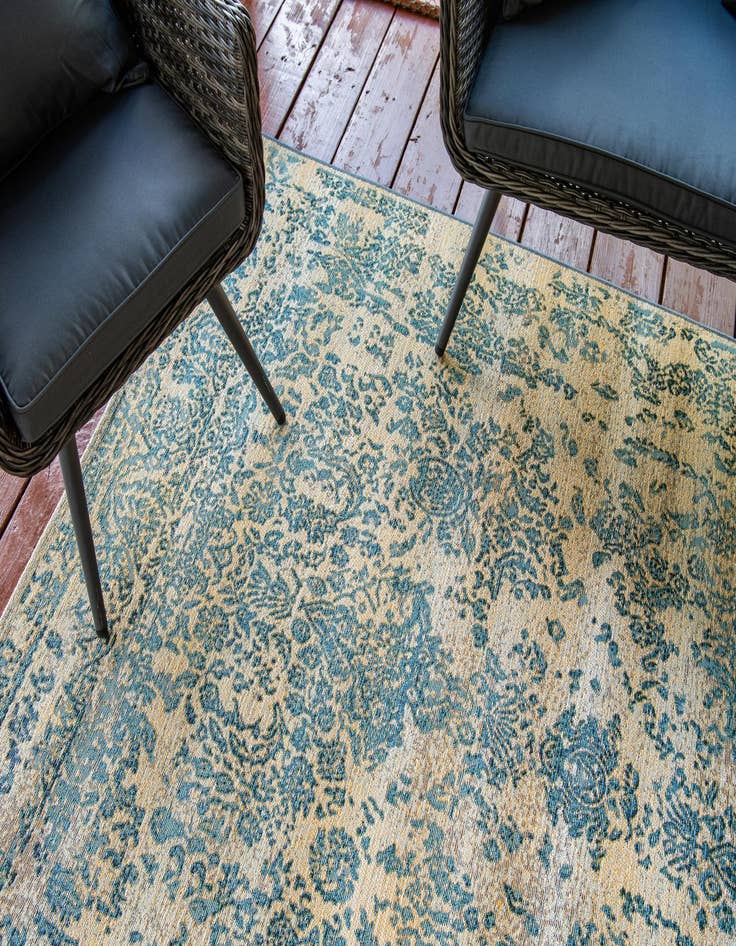 Detail image of  8' x 11' 4  Washable Botanical Indoor / Outdoor Rug
