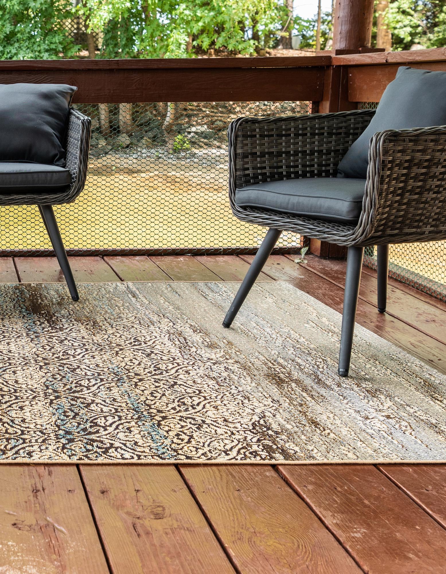 Beige 8' x 11' 4 Botanical Indoor / Outdoor Rug | Rugs.com