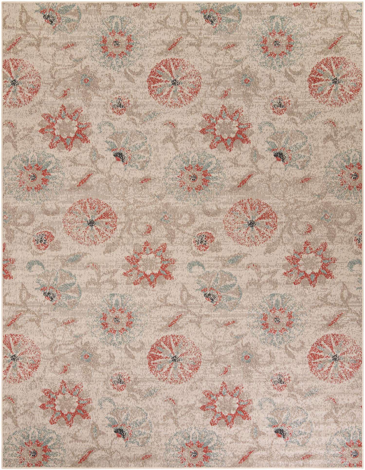 Primary image  9' x 12'  Washable Botanical Indoor / Outdoor Rug