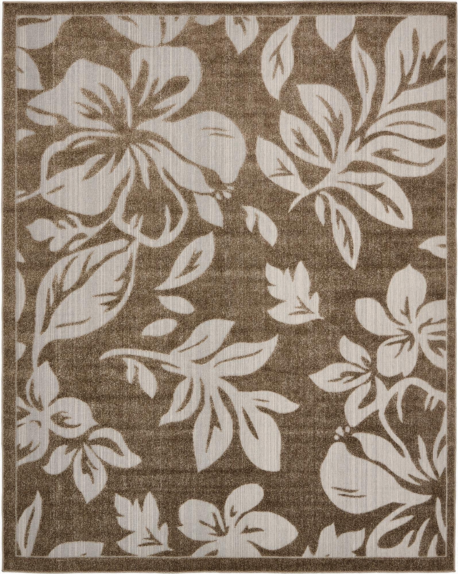  8' x 10'  Washable Botanical Indoor / Outdoor Rug