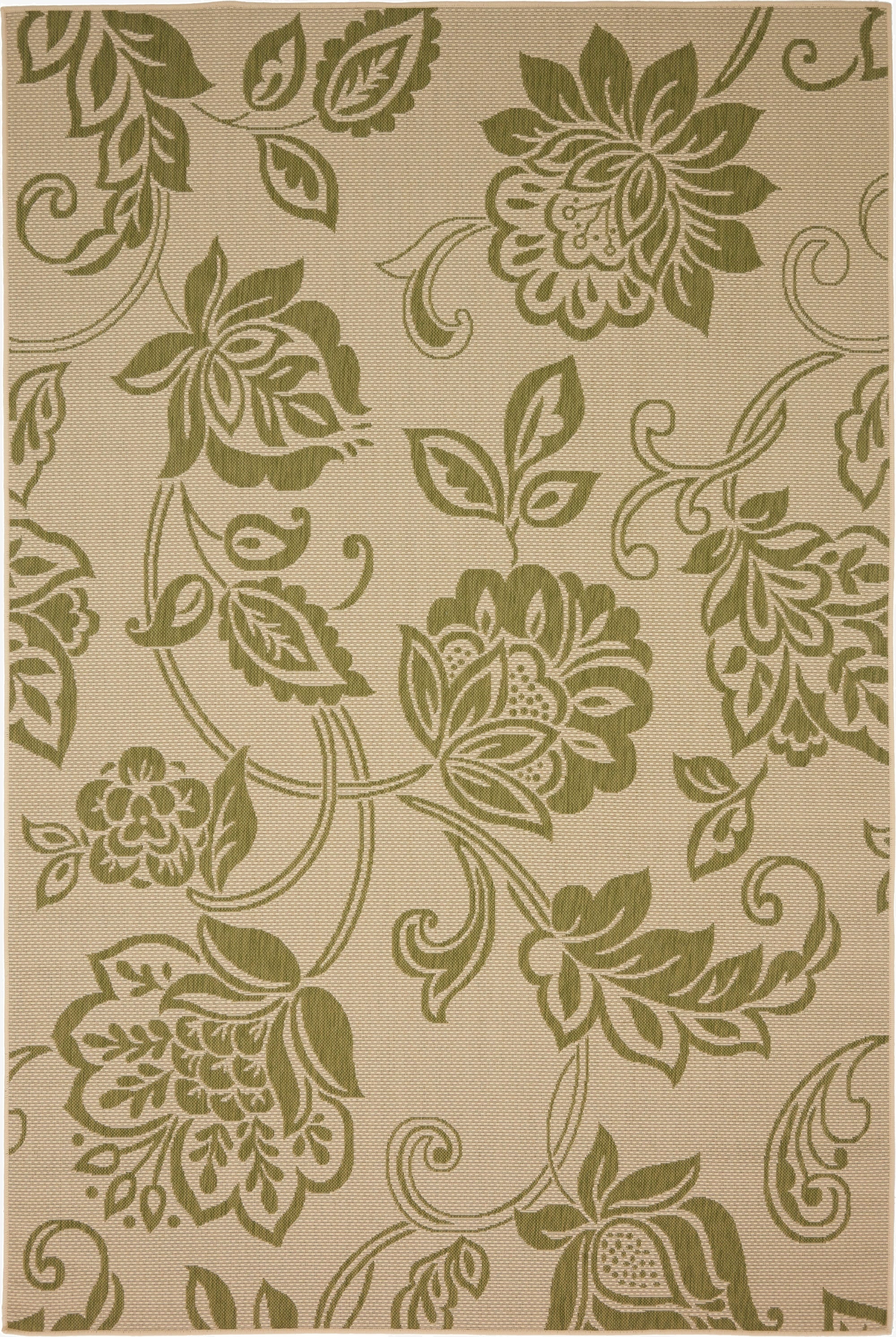  6' x 9'  Washable Botanical Indoor / Outdoor Rug