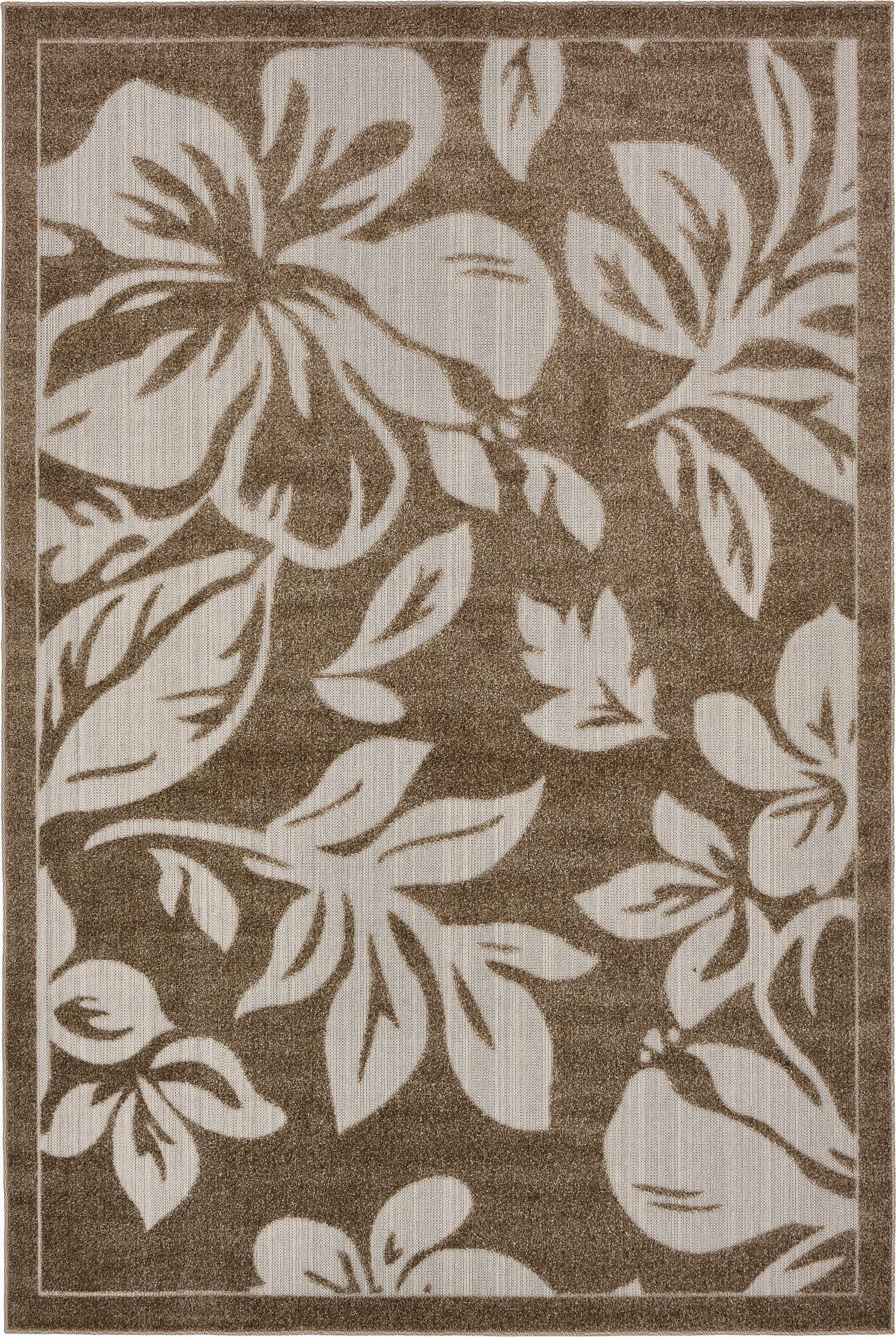  6' x 9'  Washable Botanical Indoor / Outdoor Rug