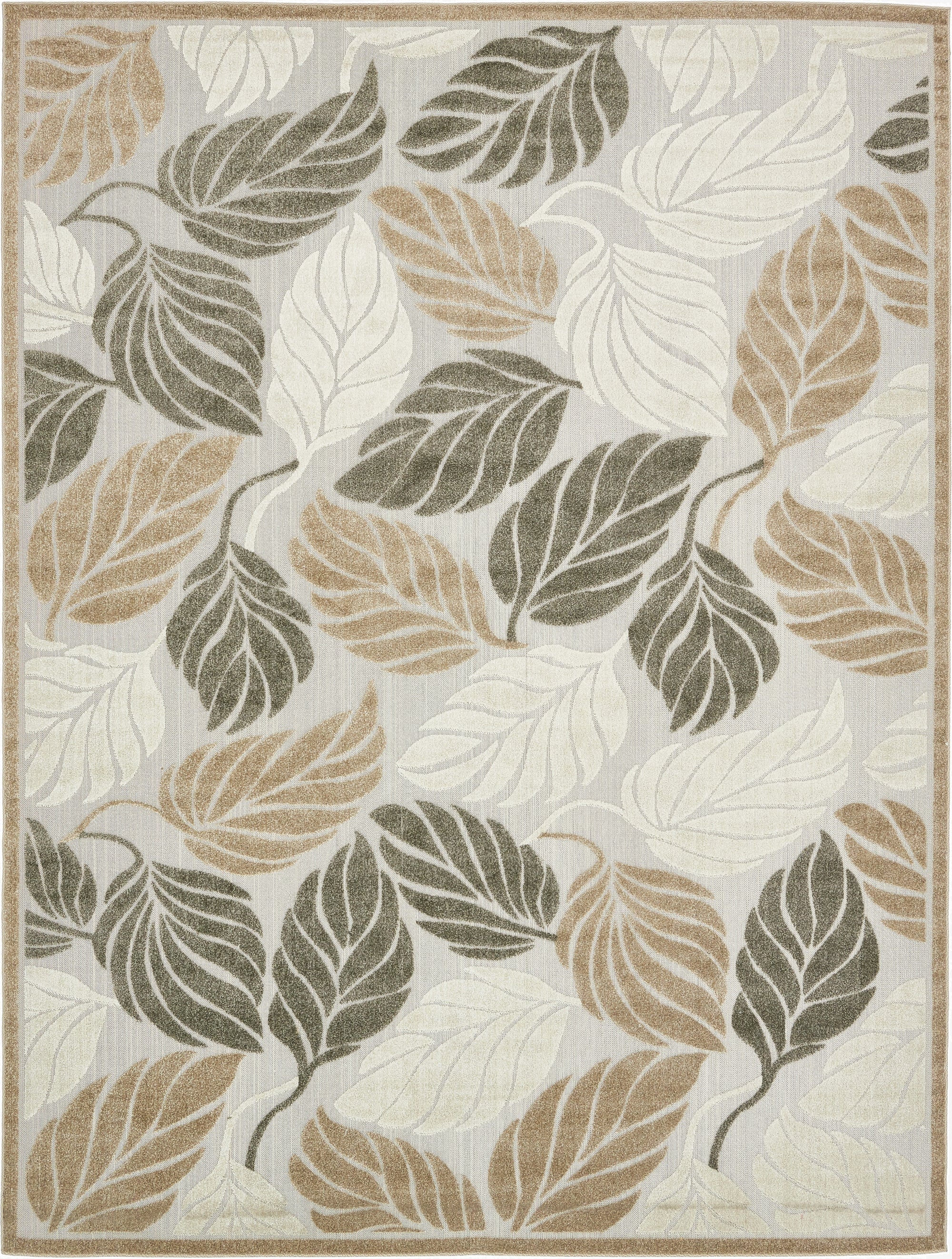  9' x 12' 2  Washable Botanical Indoor / Outdoor Rug