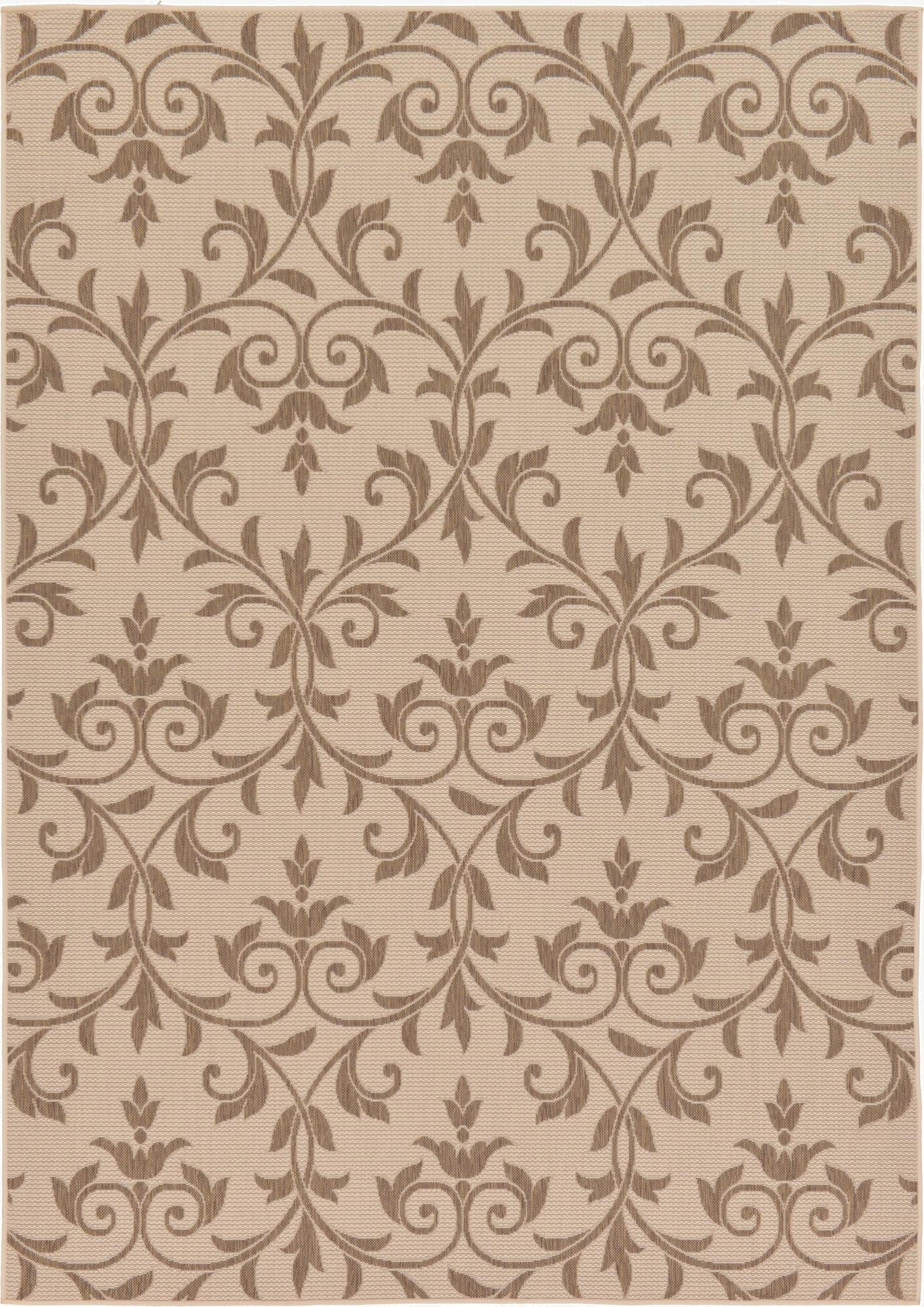  7' x 10'  Washable Botanical Indoor / Outdoor Rug