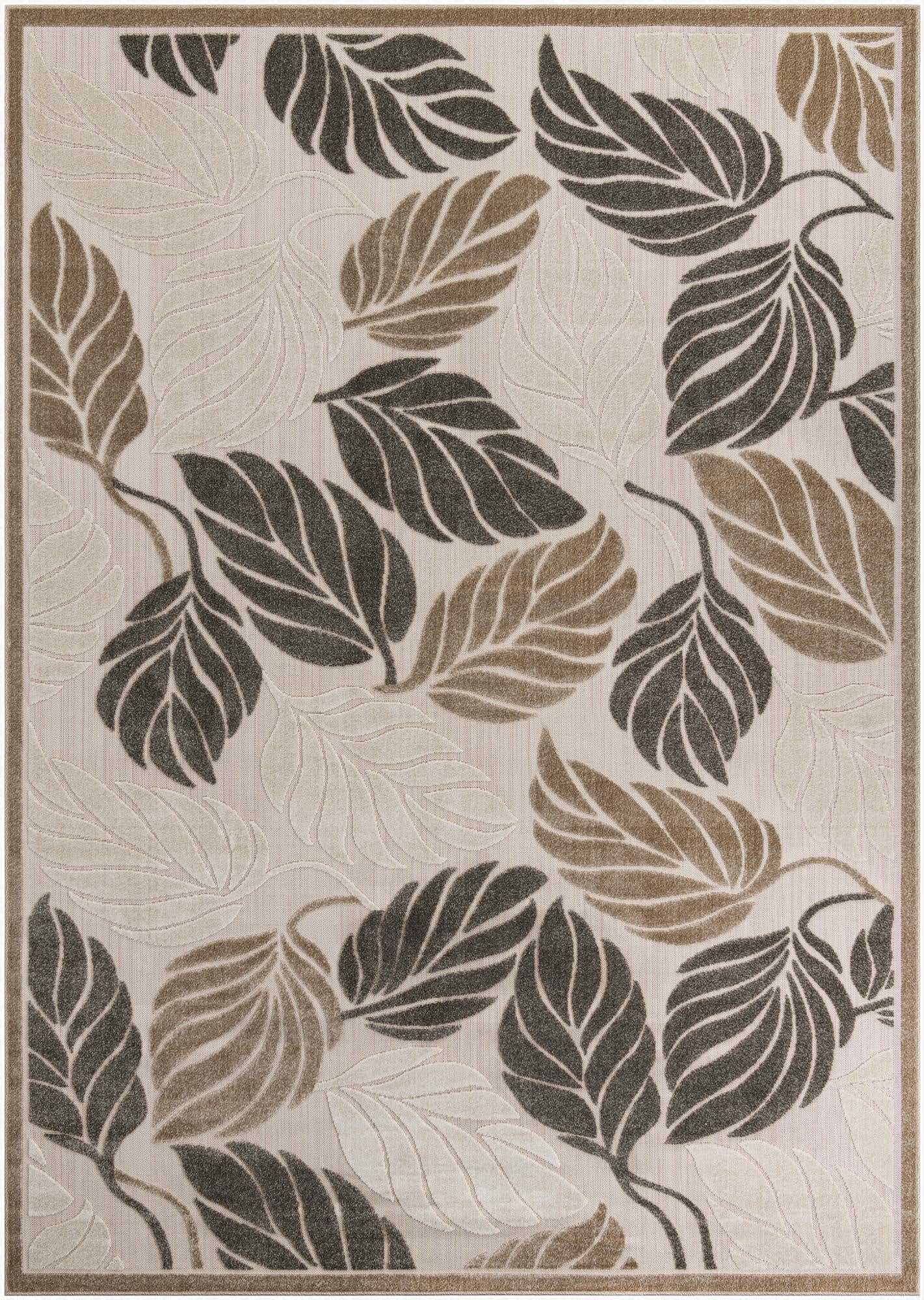  7' 10 x 11'  Washable Botanical Indoor / Outdoor Rug