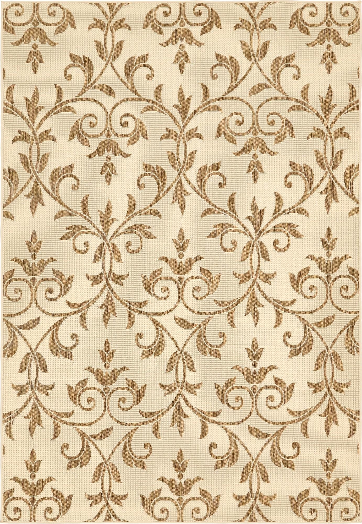  6' x 9'  Washable Botanical Indoor / Outdoor Rug