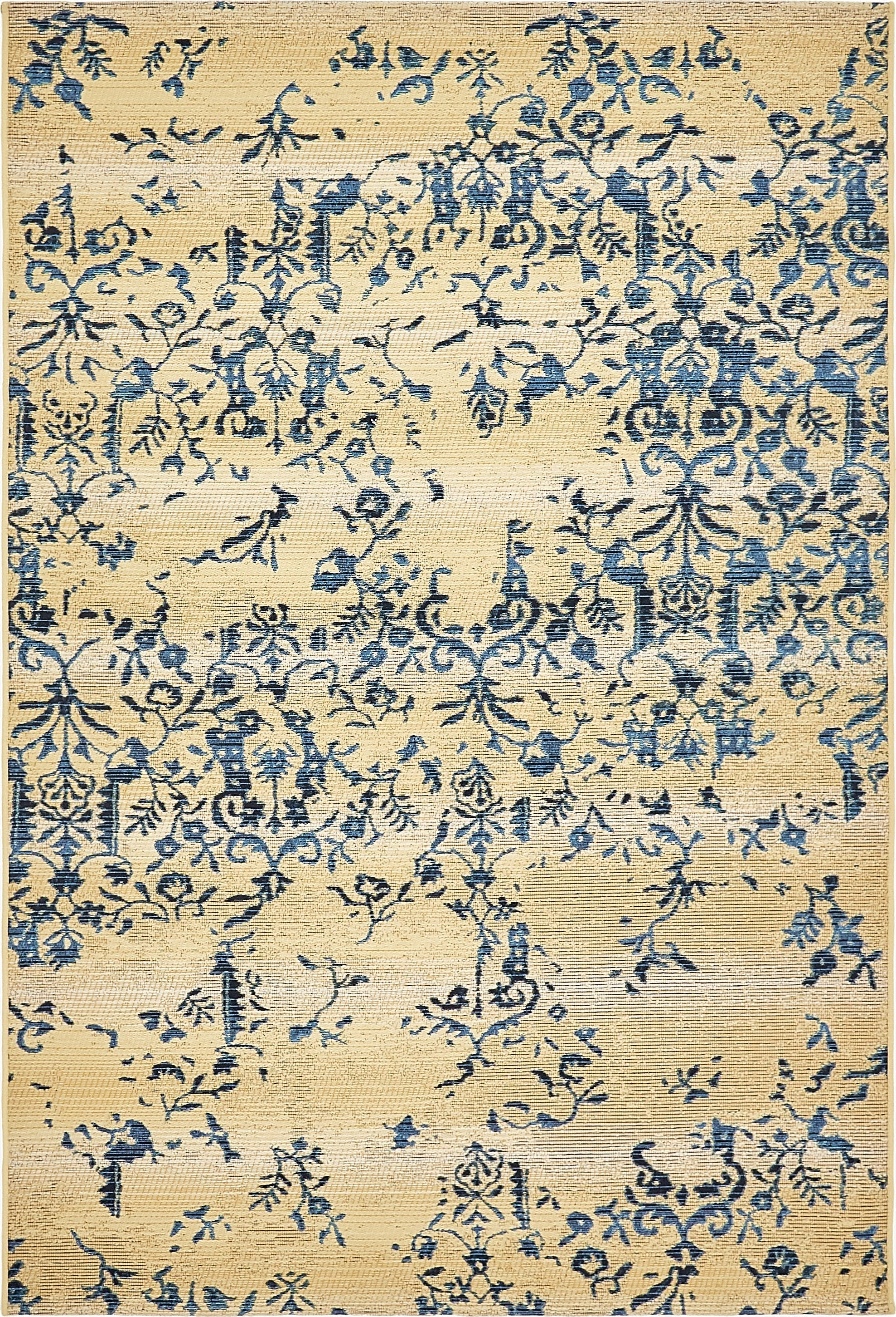  5' 3 x 8'  Washable Botanical Indoor / Outdoor Rug