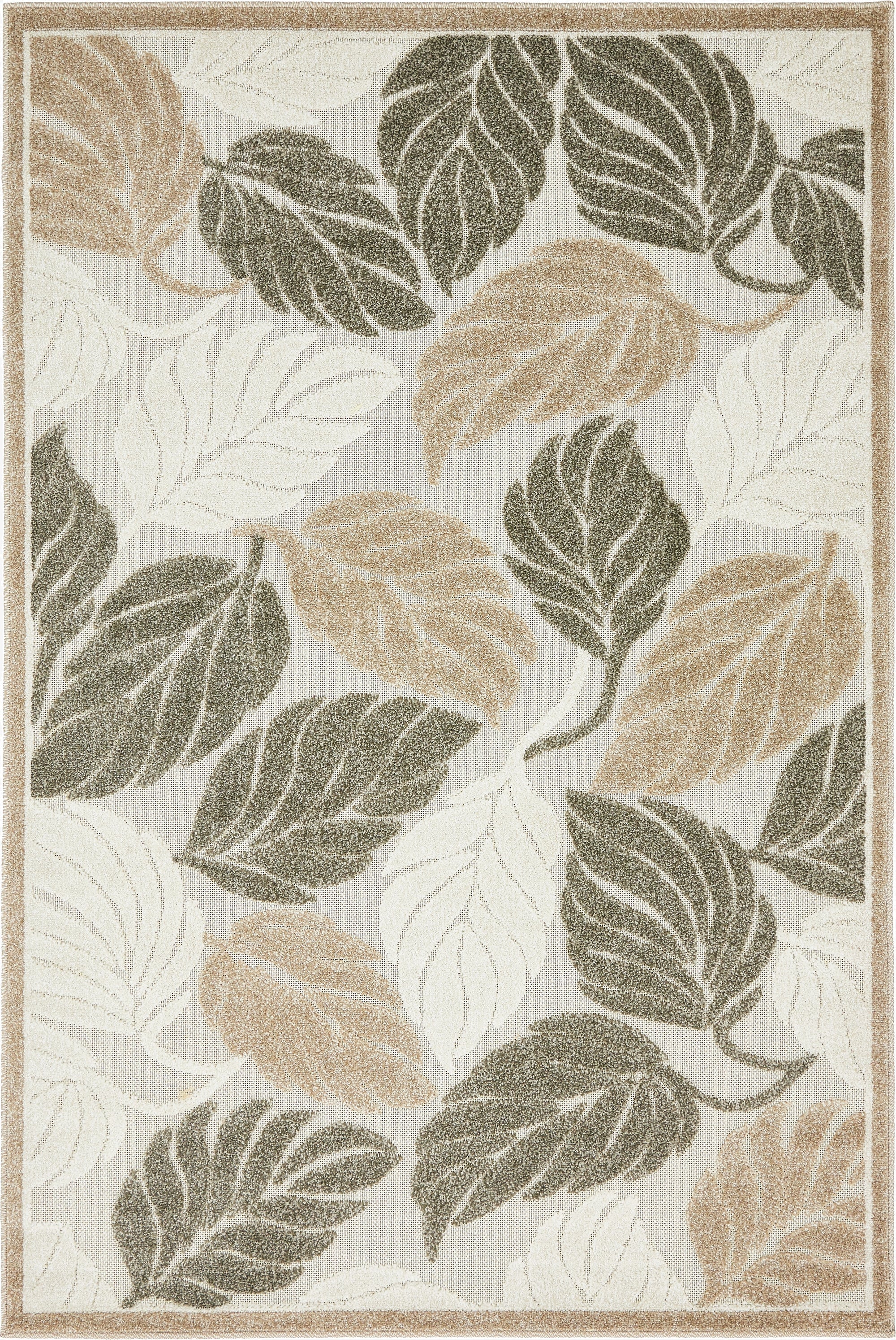  4' x 6'  Washable Botanical Indoor / Outdoor Rug
