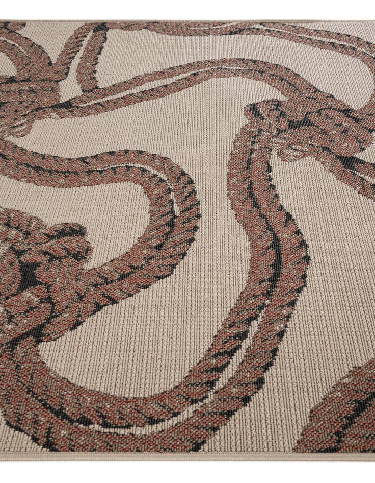 Detail image of  5' 3 x 7' 7  Washable Coastal Indoor / Outdoor Rug