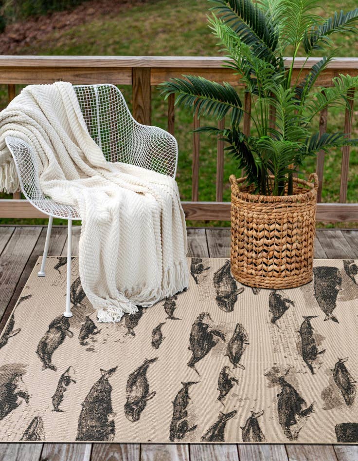 Detail image of  6' x 9'  Washable Coastal Indoor / Outdoor Rug