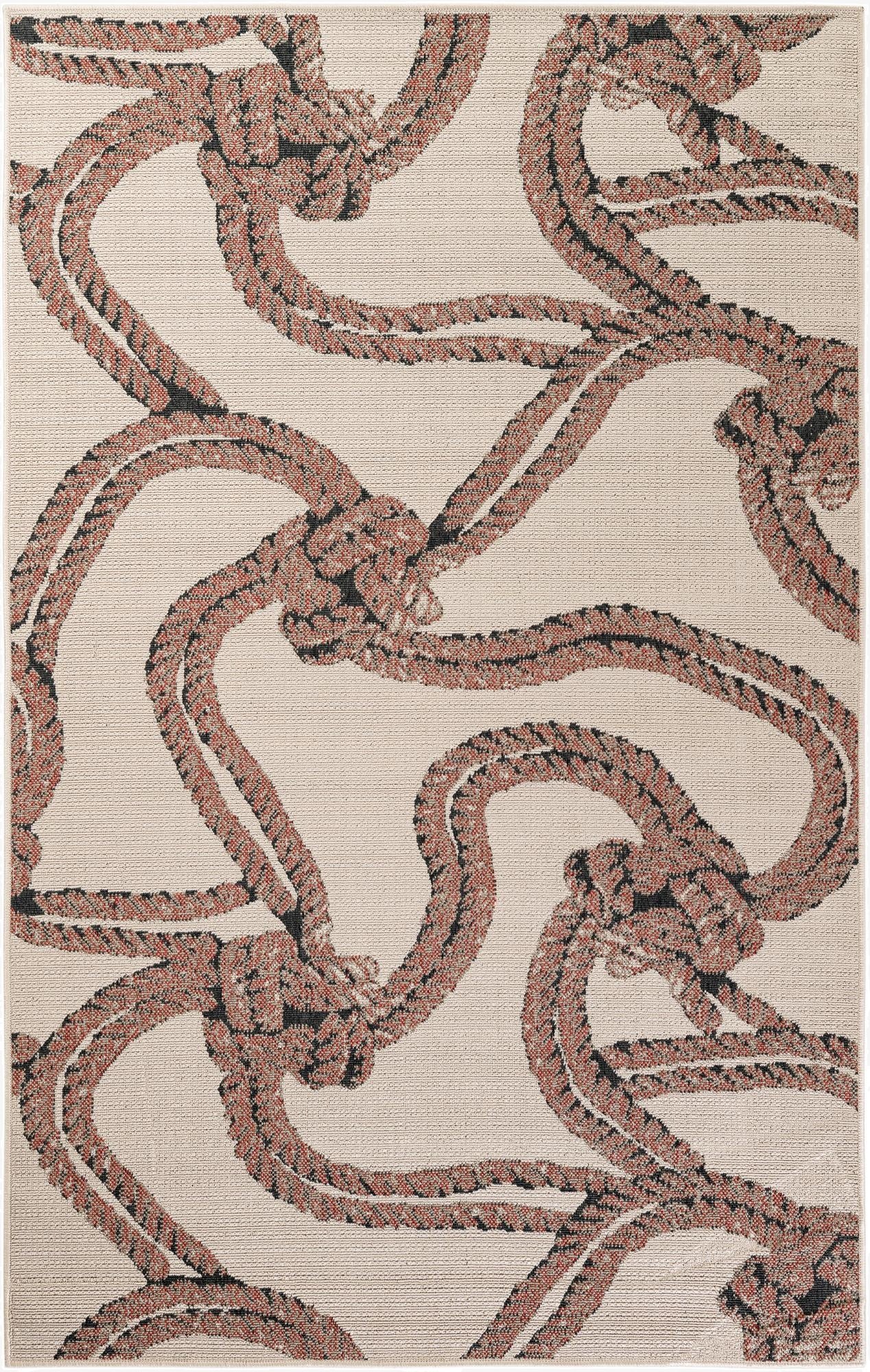  5' x 8'  Washable Coastal Indoor / Outdoor Rug