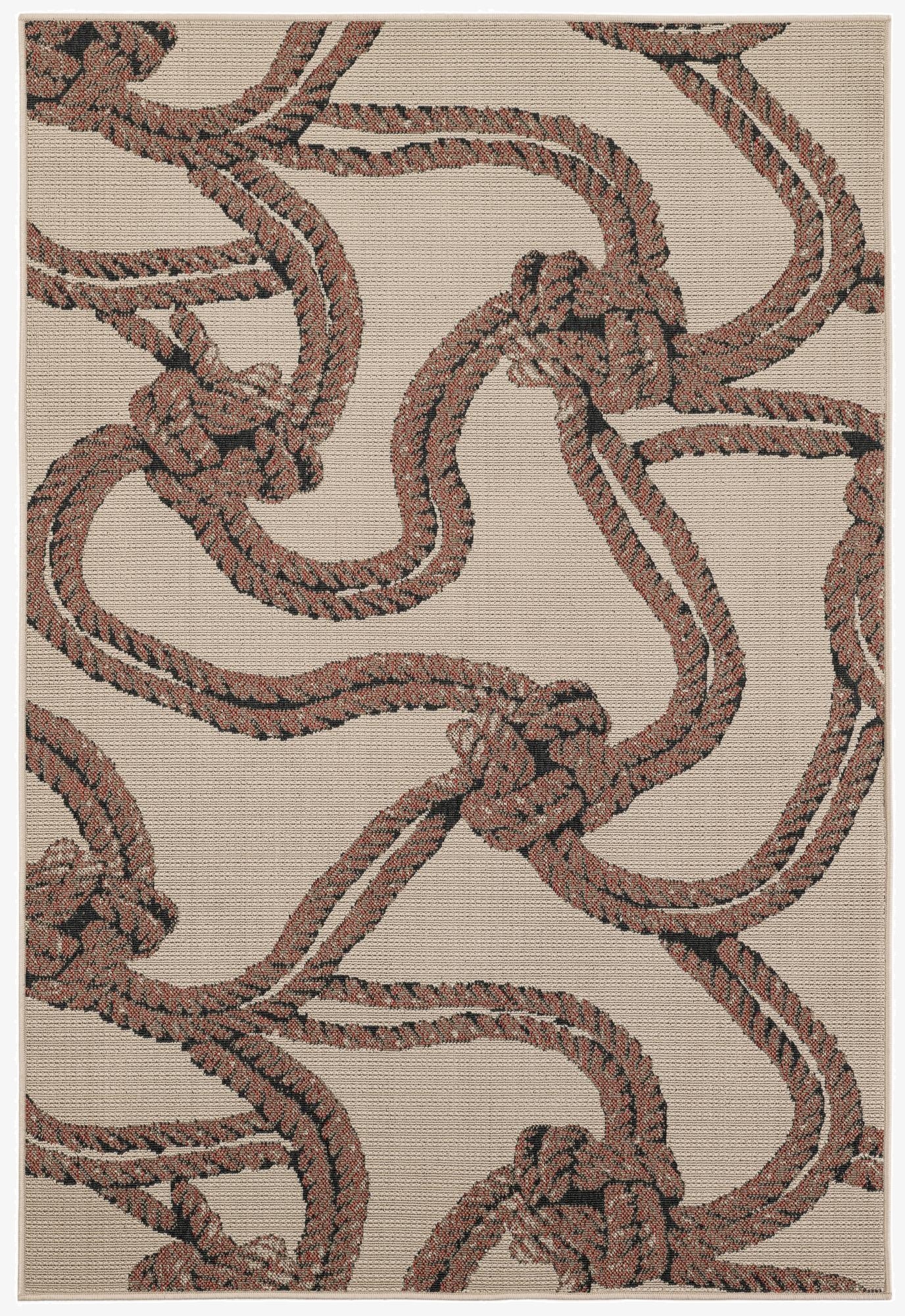  5' 3 x 7' 7  Washable Coastal Indoor / Outdoor Rug