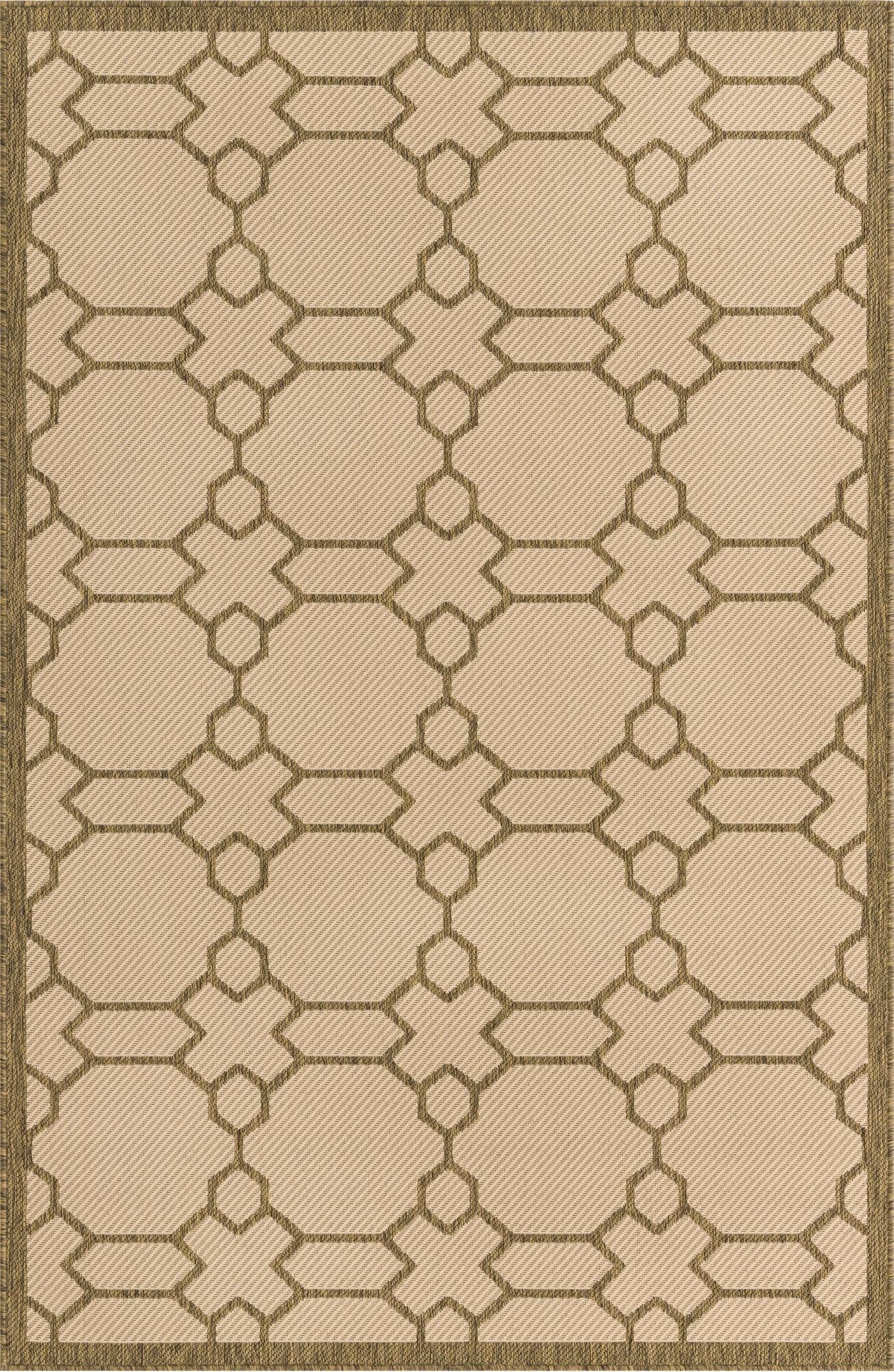  5' 3 x 8'  Washable Lattice Indoor / Outdoor Rug