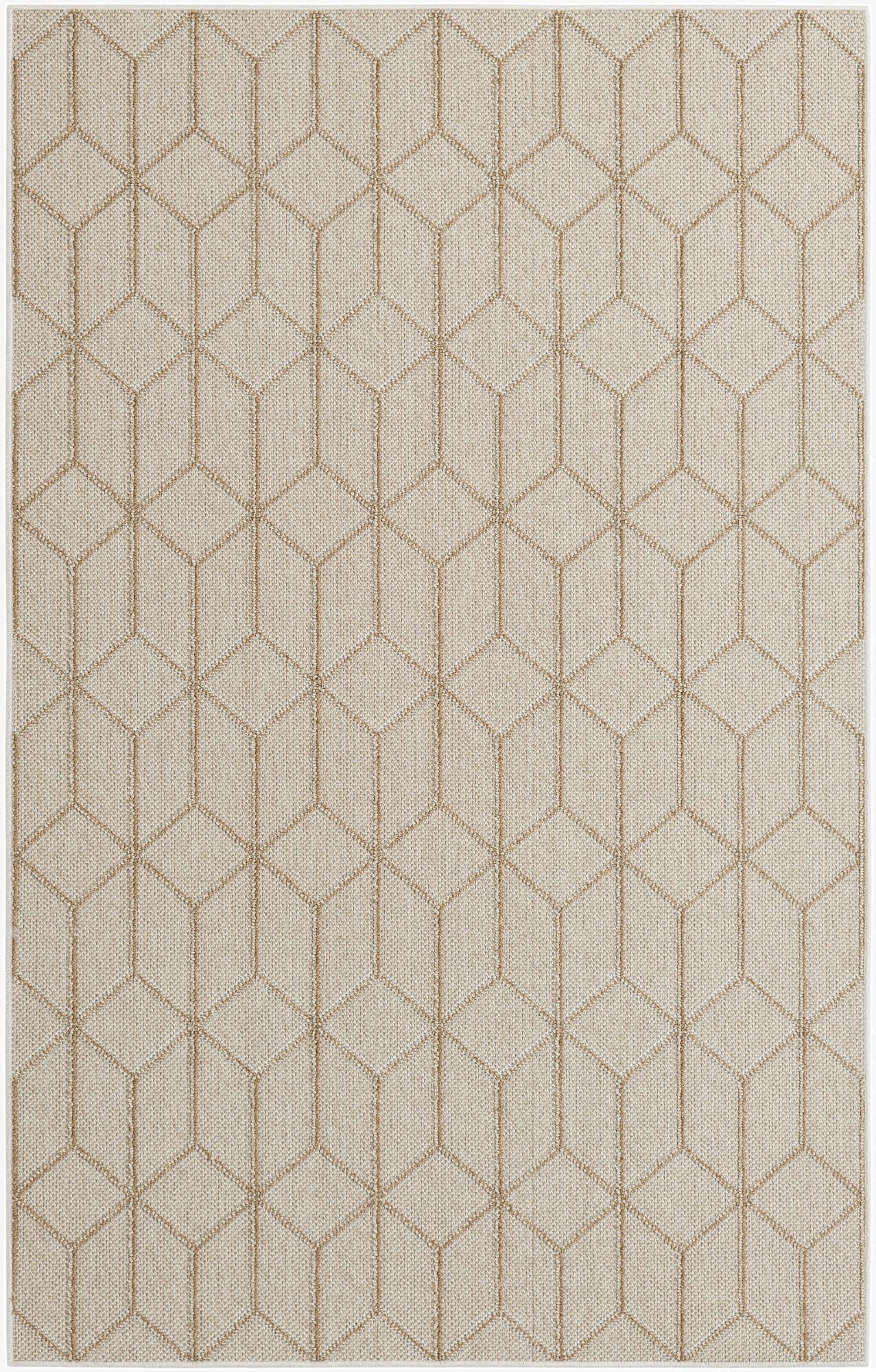  5' 3 x 8'  Washable Lattice Indoor / Outdoor Rug