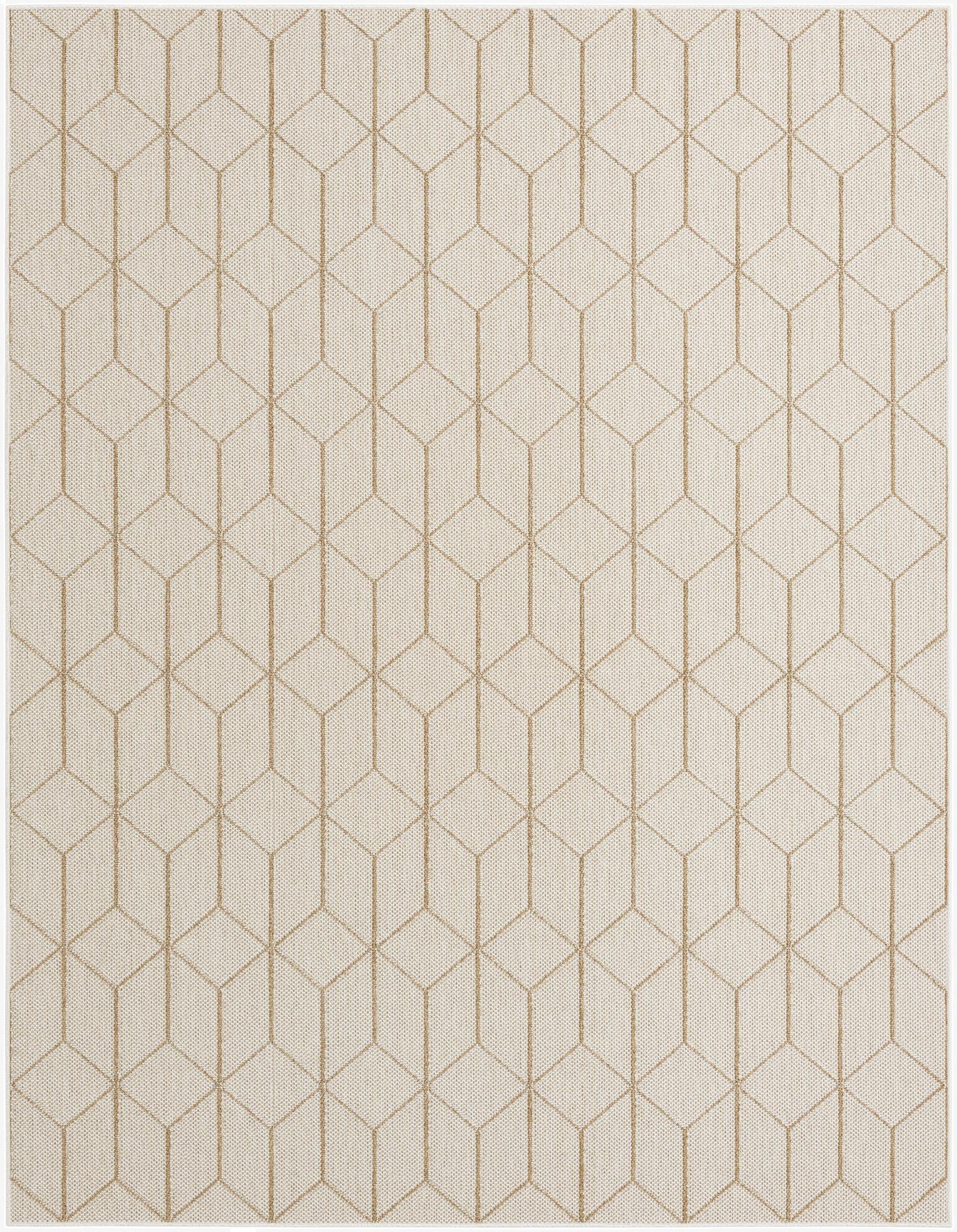  7' 10 x 10'  Washable Lattice Indoor / Outdoor Rug