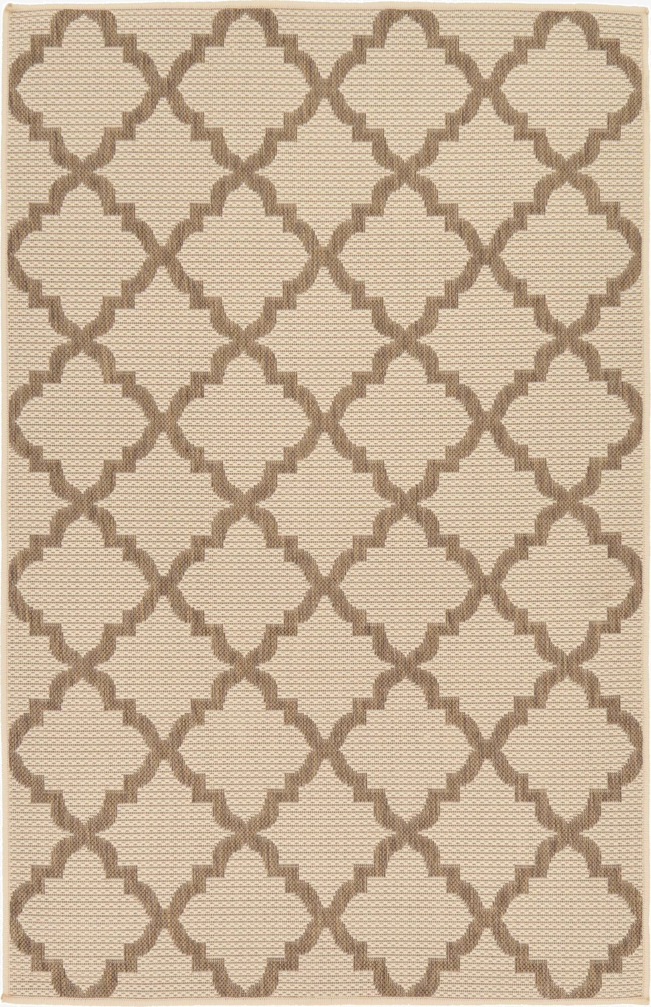  3' 3 x 5'  Washable Lattice Indoor / Outdoor Rug