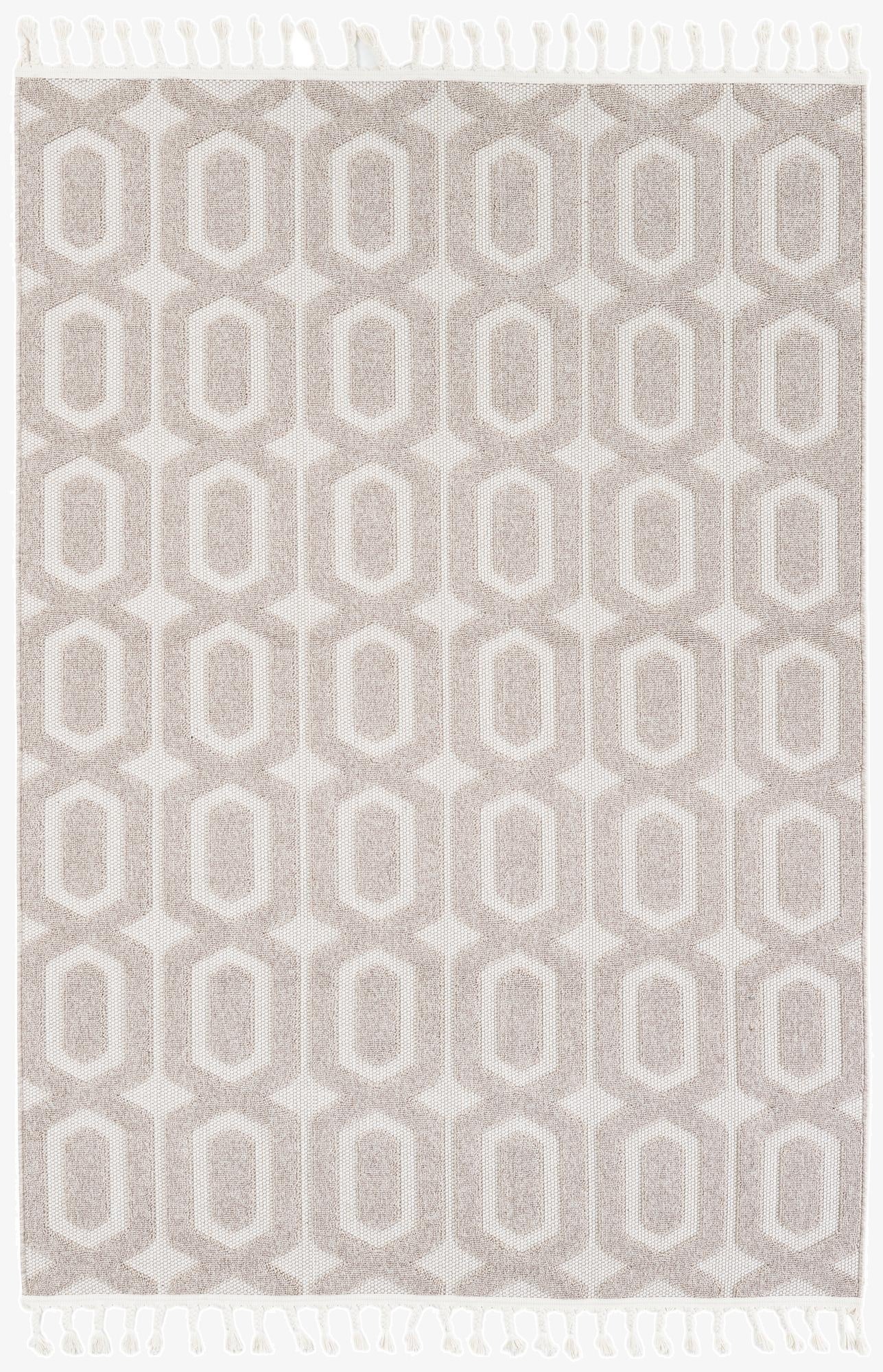  5' 3 x 7' 8  Washable Lattice Indoor / Outdoor Rug