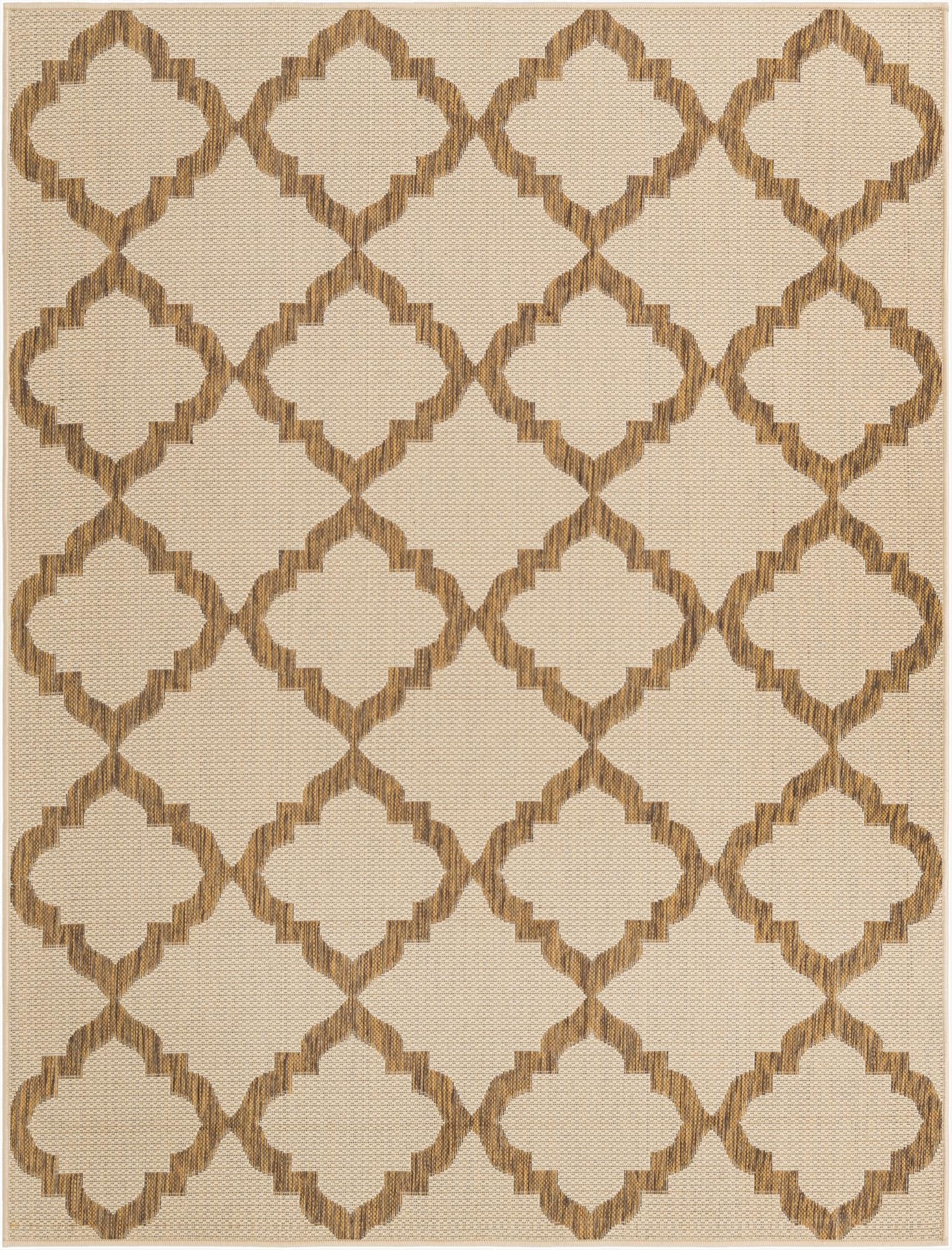  5' 3 x 8'  Washable Lattice Indoor / Outdoor Rug